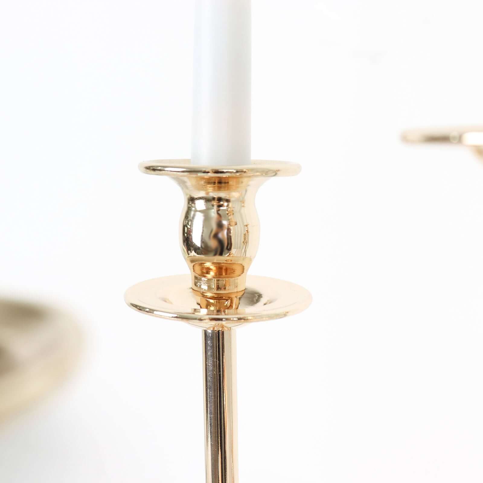 5-Arm Taper Candelabra Wedding Candle Holder Gold Metal Table Display - Perfect for Events 20