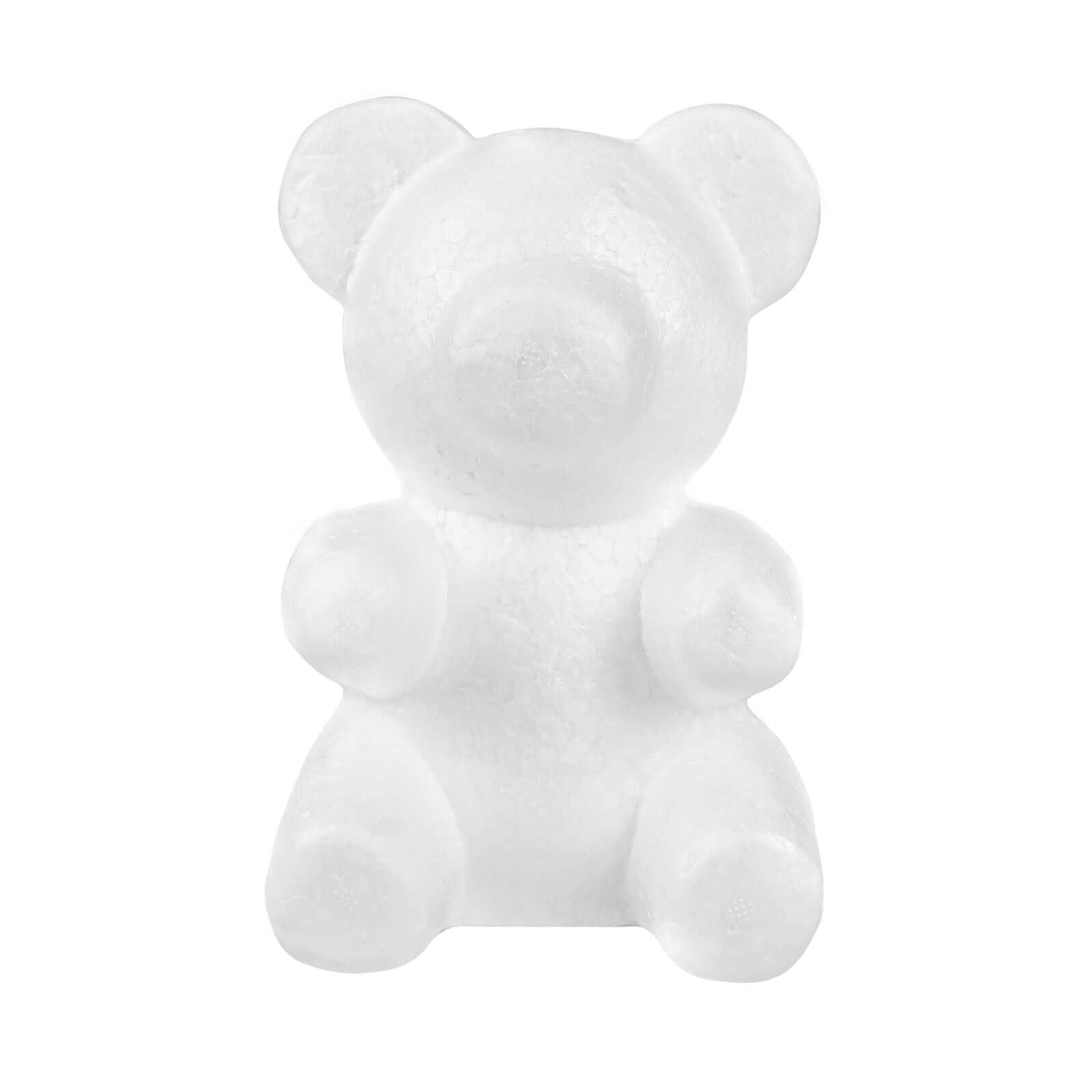 2 Pack 7 DIY White 3D Modeling StyroFoam Bears, Polystyrene Craft Foam Animals