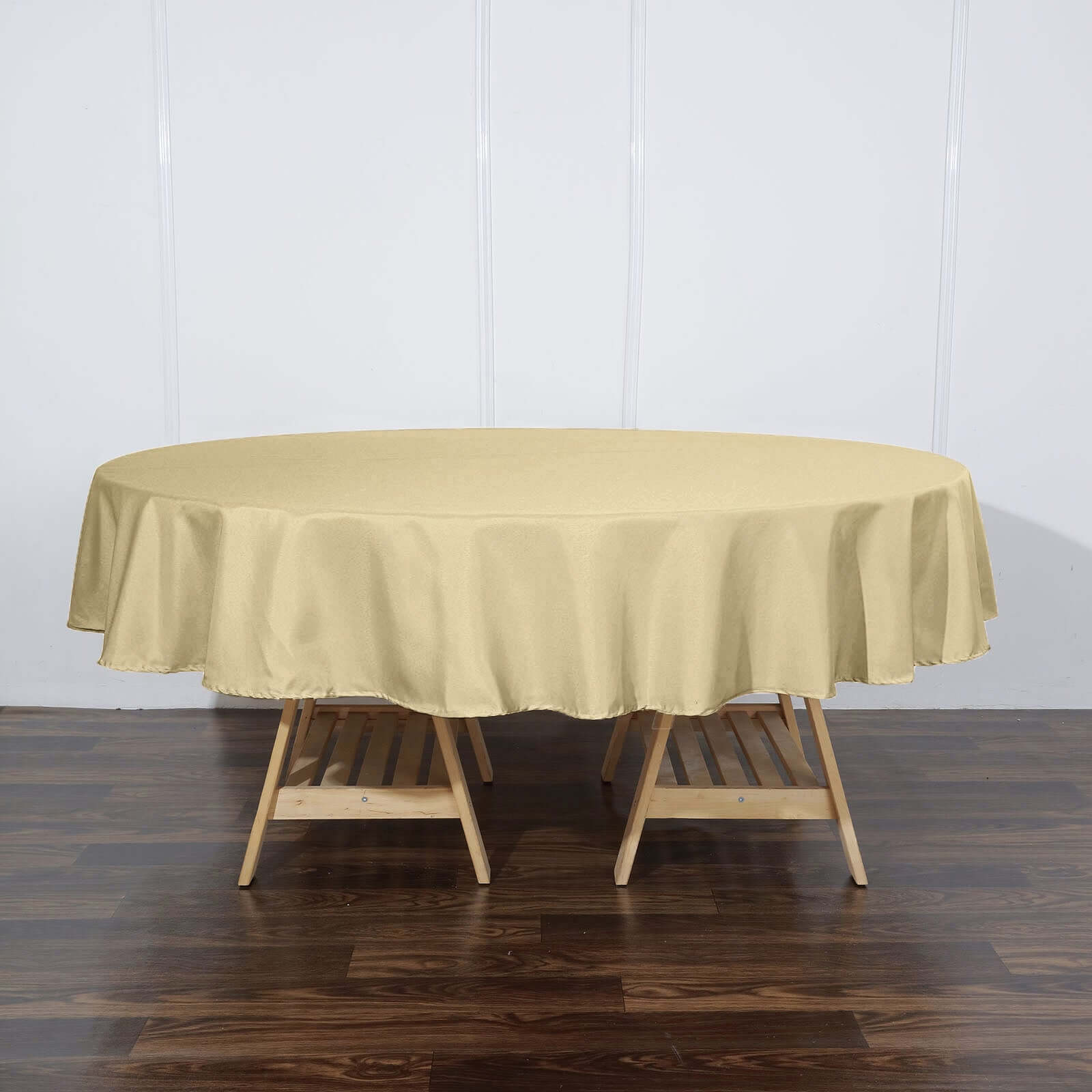 Polyester 90 Round Tablecloth Champagne - Stain & Wrinkle-Resistant Table Cover