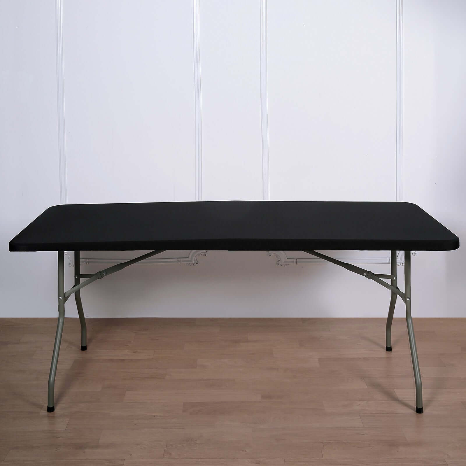 Stretch Spandex 72x30 Rectangle Tablecloth Top Cover Black - Durable Fitted Table Topper Cap