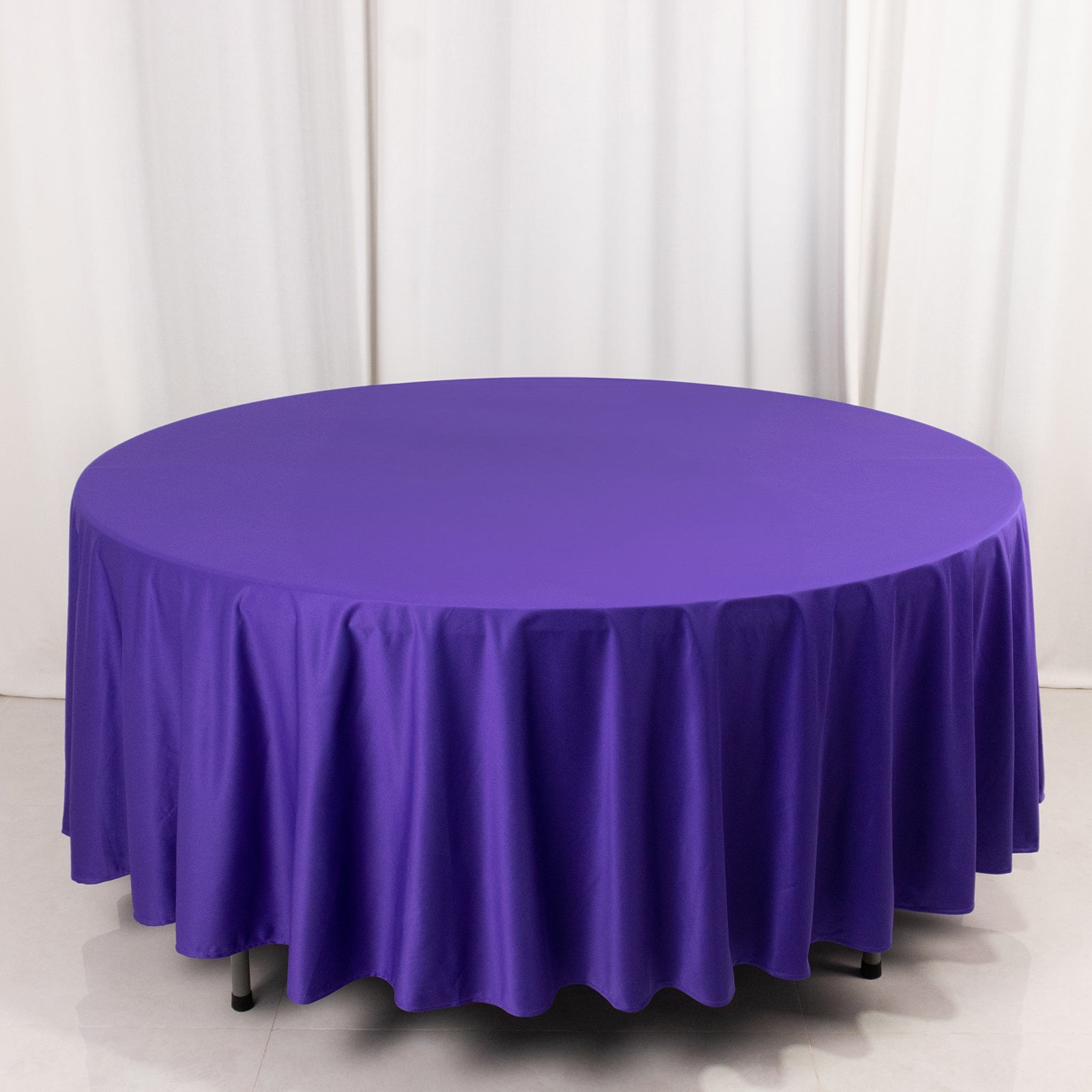 Premium Scuba Round 108 Tablecloth Purple - Wrinkle Free & Stain Resistant Table Cover