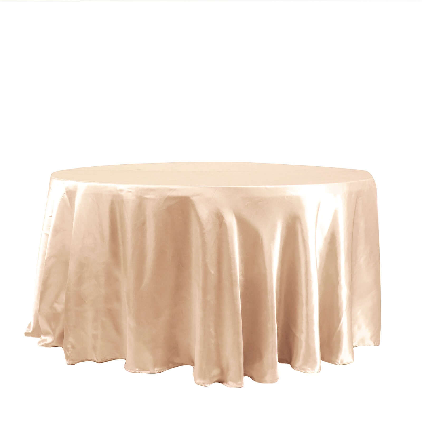 Satin 120 Round Tablecloth Nude - Stylish Seamless Table Cover