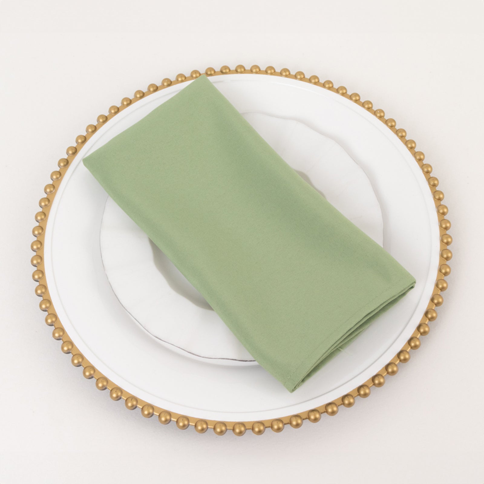 5 Pack Premium Polyester 20x20 Napkins Sage Green - Wrinkle-Resistant & Durable Dinner Napkins