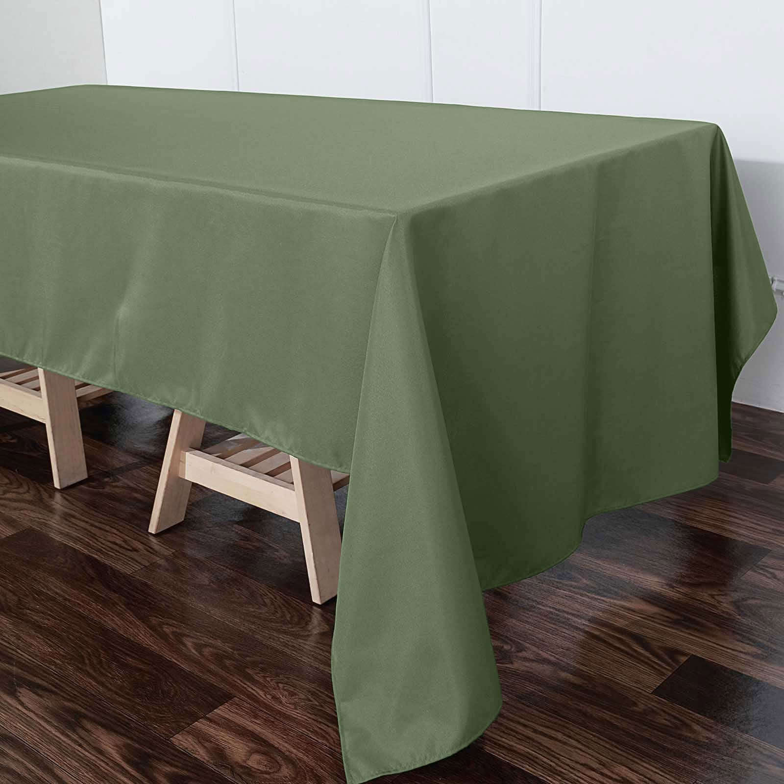 Polyester 60x126 Rectangle Tablecloth Olive Green - Wrinkle-Resistant Table Cover