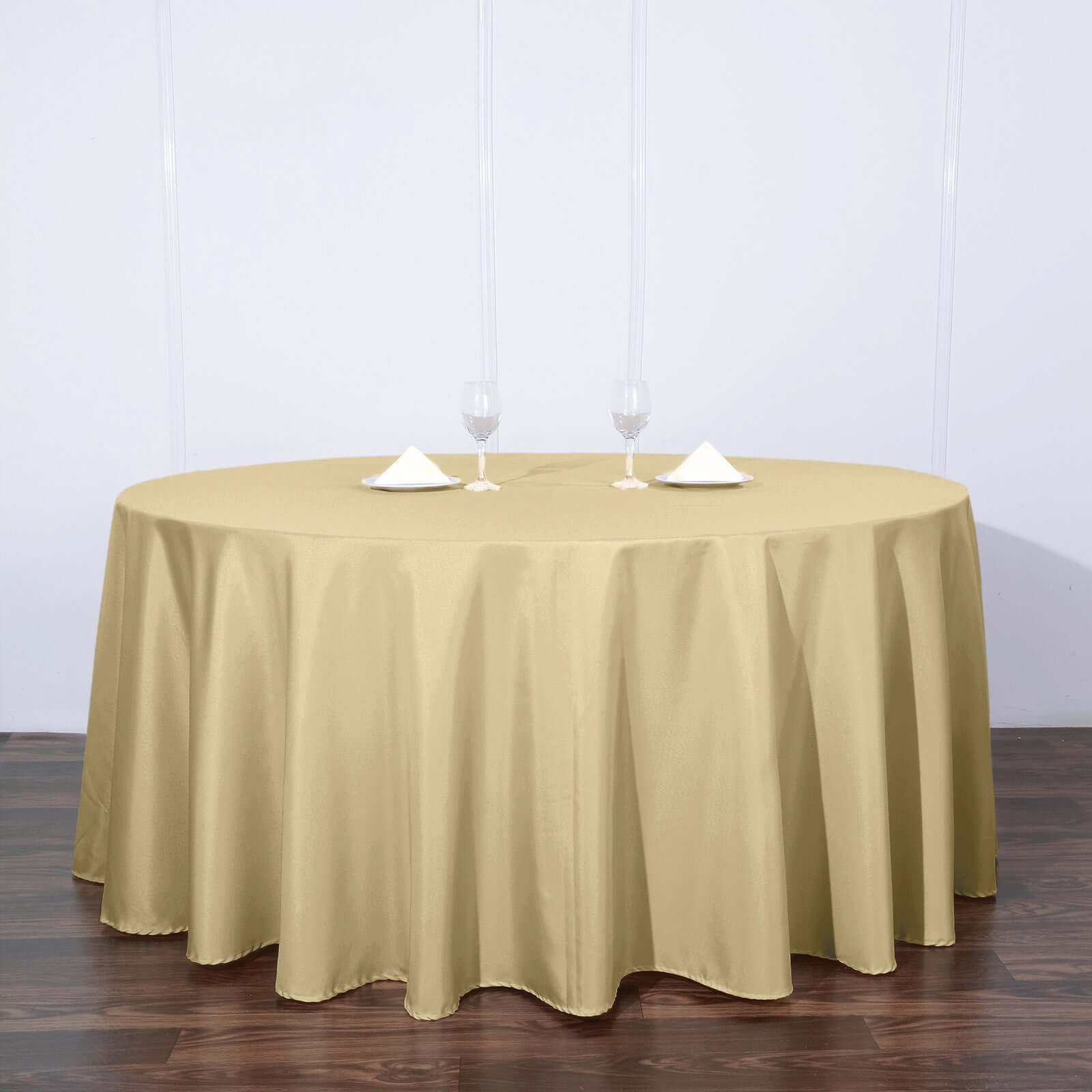 Polyester 120 Round Tablecloth Champagne - Seamless Wrinkle-Resistant Table Cover