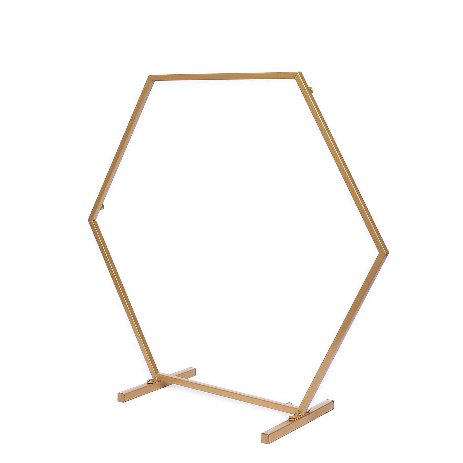 Hexagon Wedding Arch Table Centerpiece Metal Gold - Self-Standing Geometric Flower Balloon Stand 21