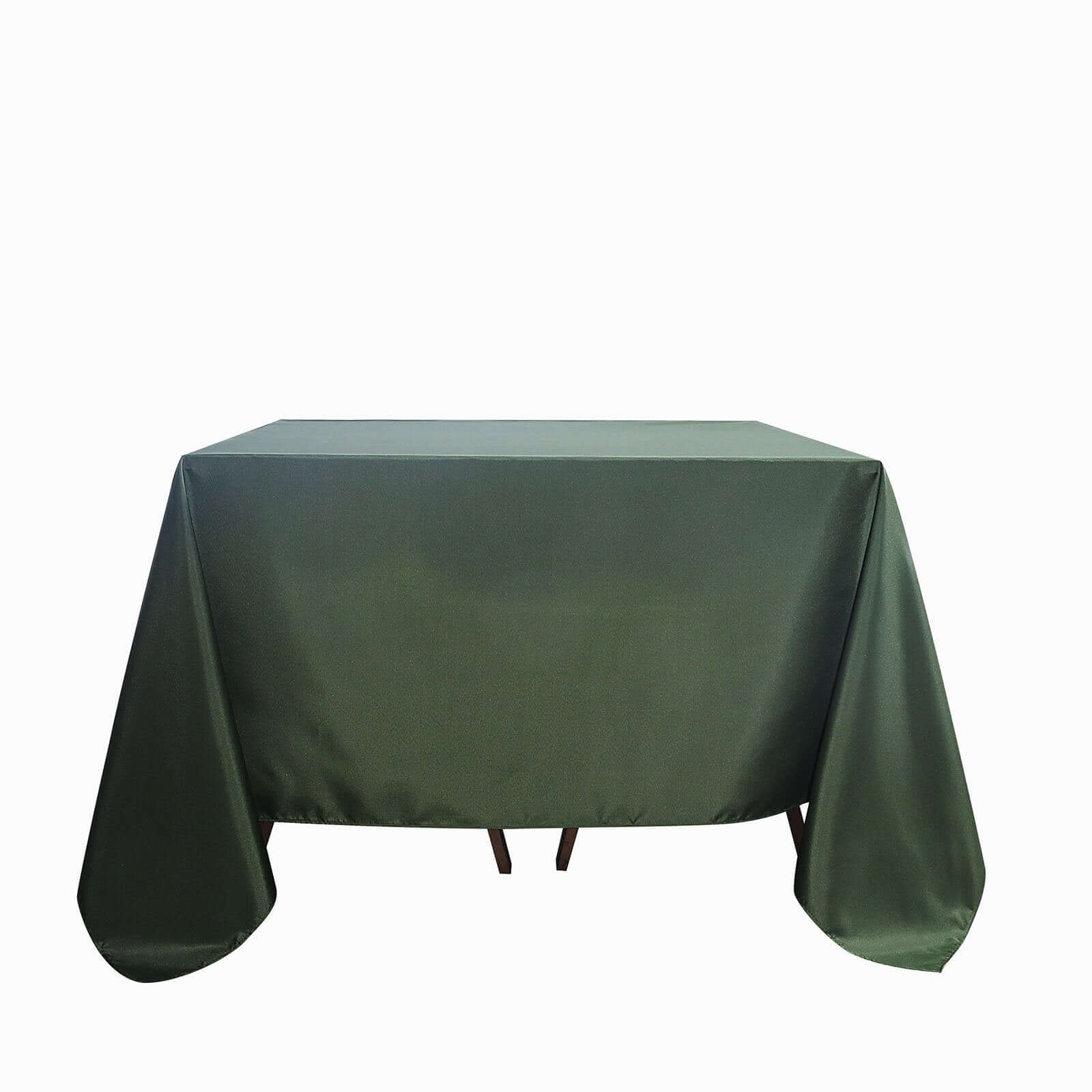 Polyester 90x90 Table Overlay Square Tablecloth Olive Green - Wrinkle-Resistant & Durable Table Cover