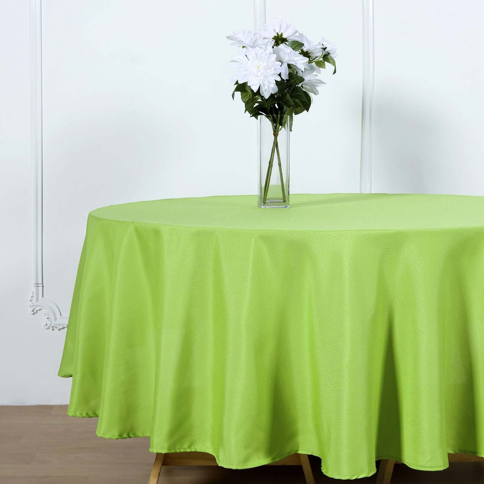 Polyester 90 Round Tablecloth Apple Green - Stain & Wrinkle-Resistant Table Cover