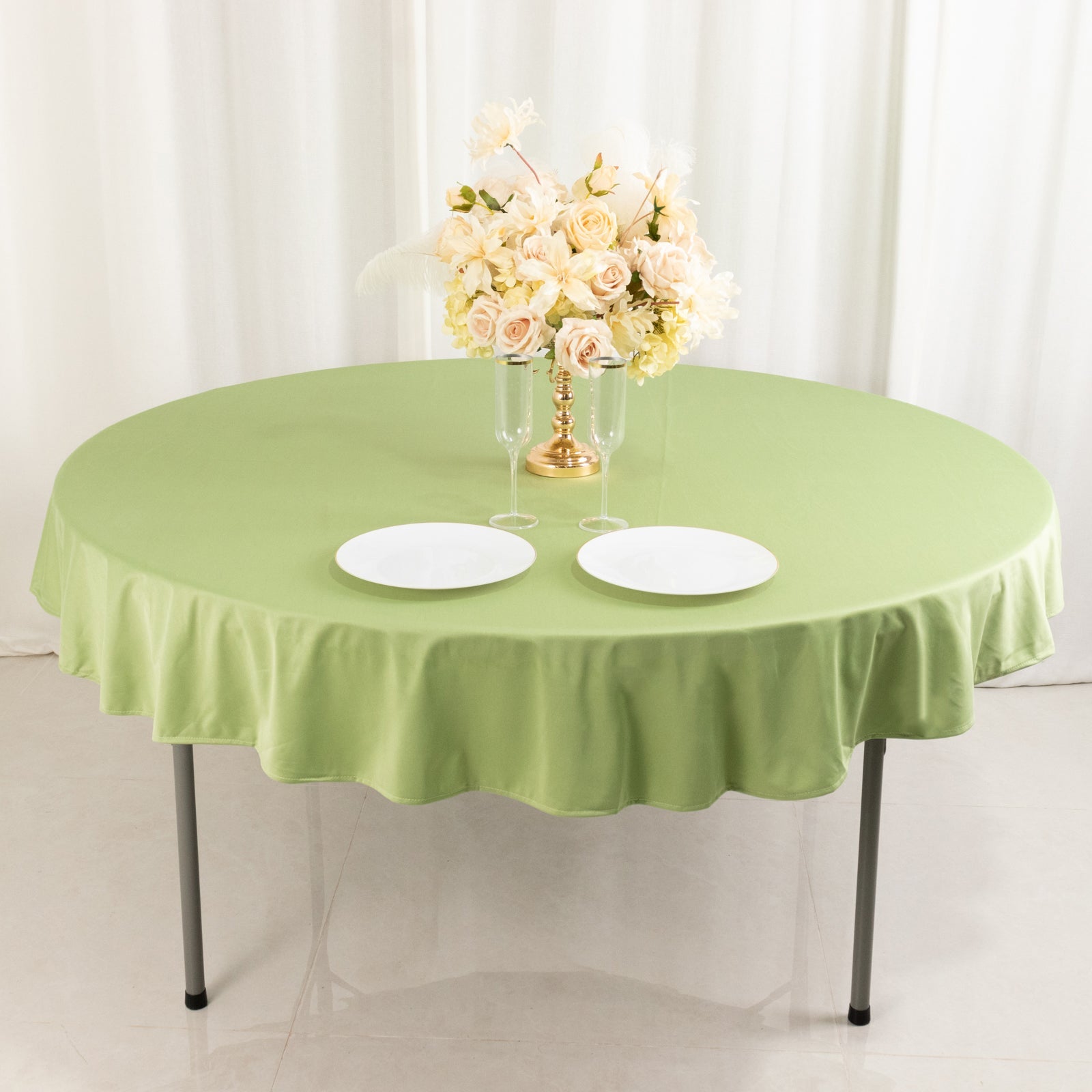Polyester 60x126 Rectangle Tablecloth Sage Green - Wrinkle-Resistant Table Cover