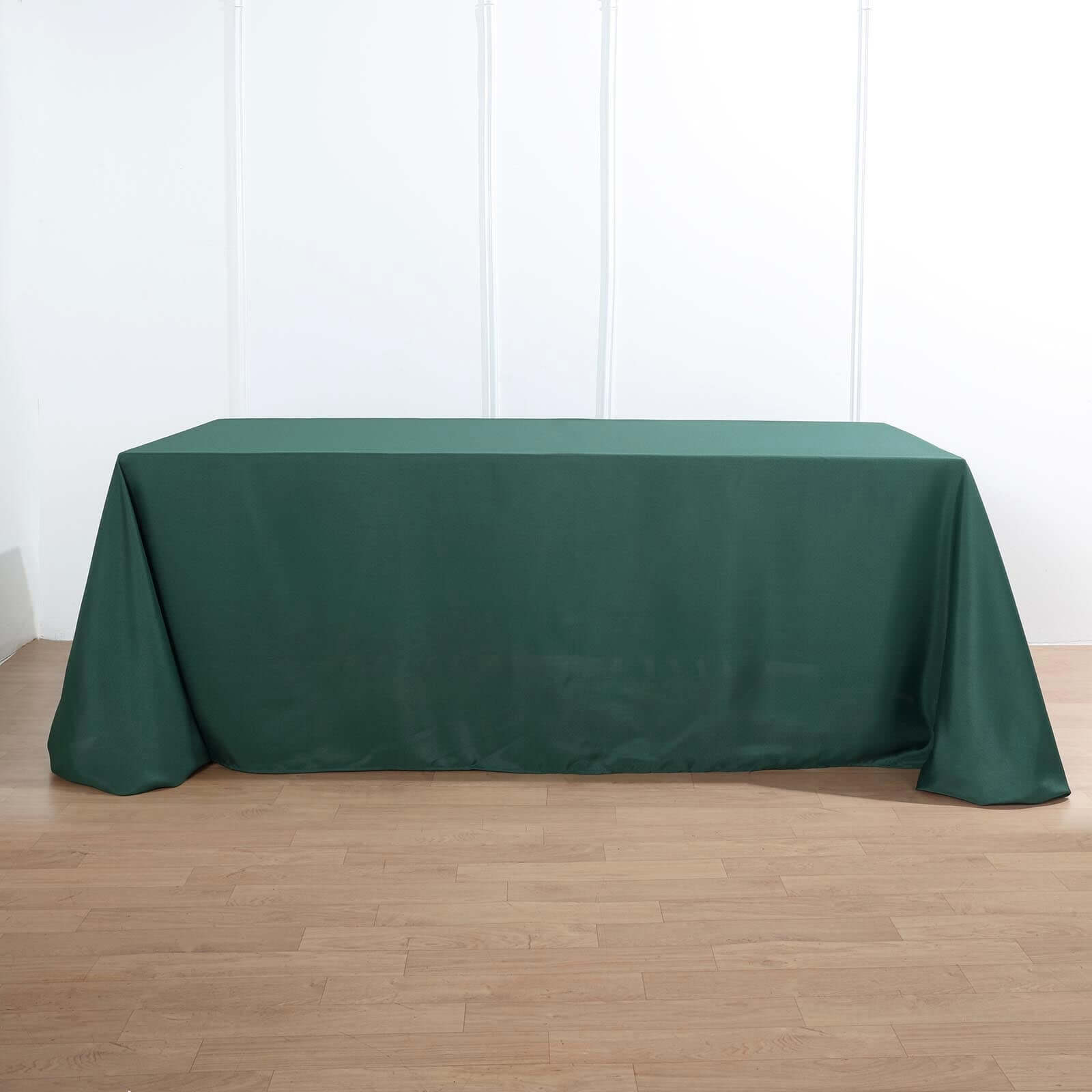 Polyester 90x132 Rectangle Tablecloth Hunter Emerald Green - Seamless Wrinkle-Resistant Table Cover