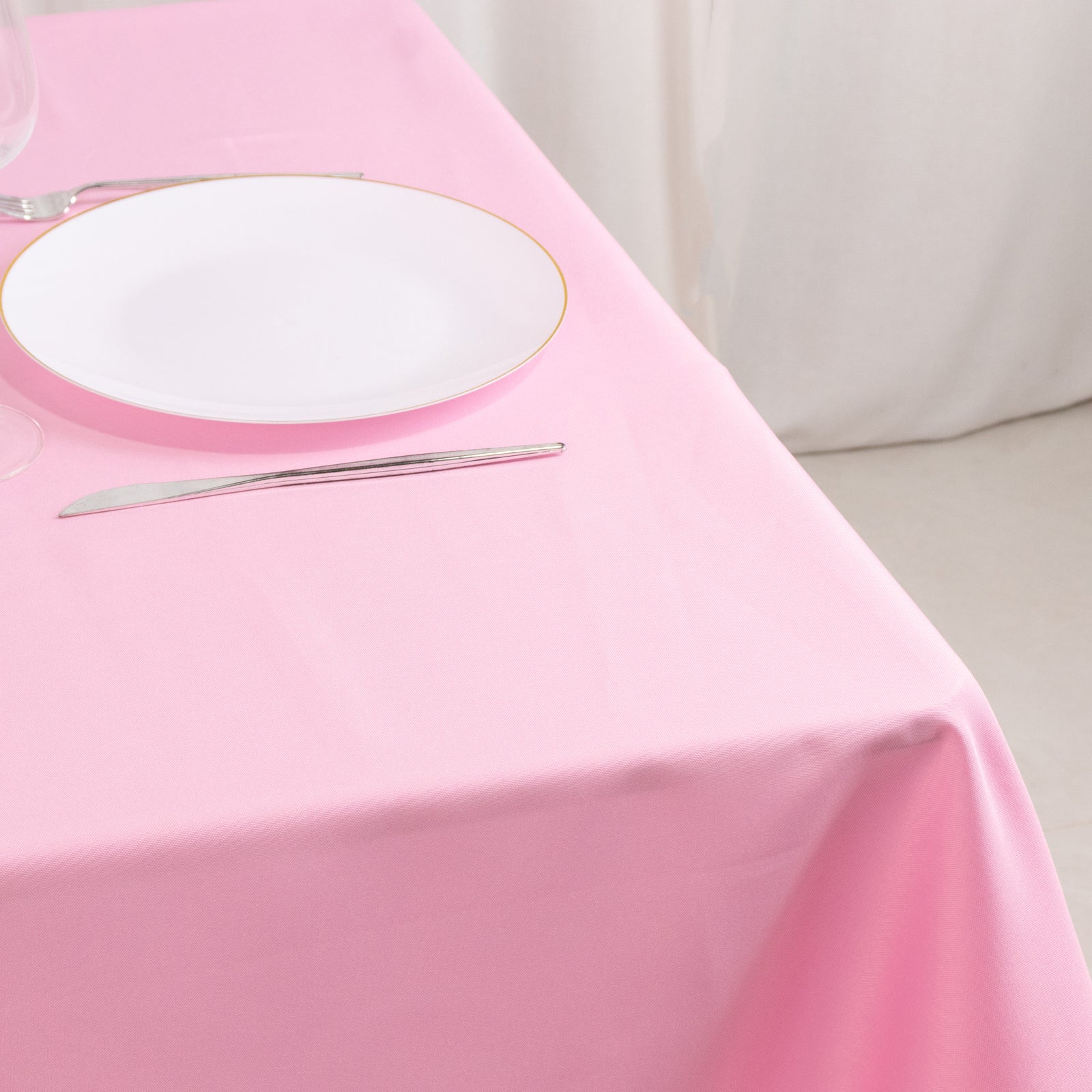 Premium Polyester 54x54 Square Tablecloth Pink - Stain and Wrinkle-Resistant 220GSM Table Cover