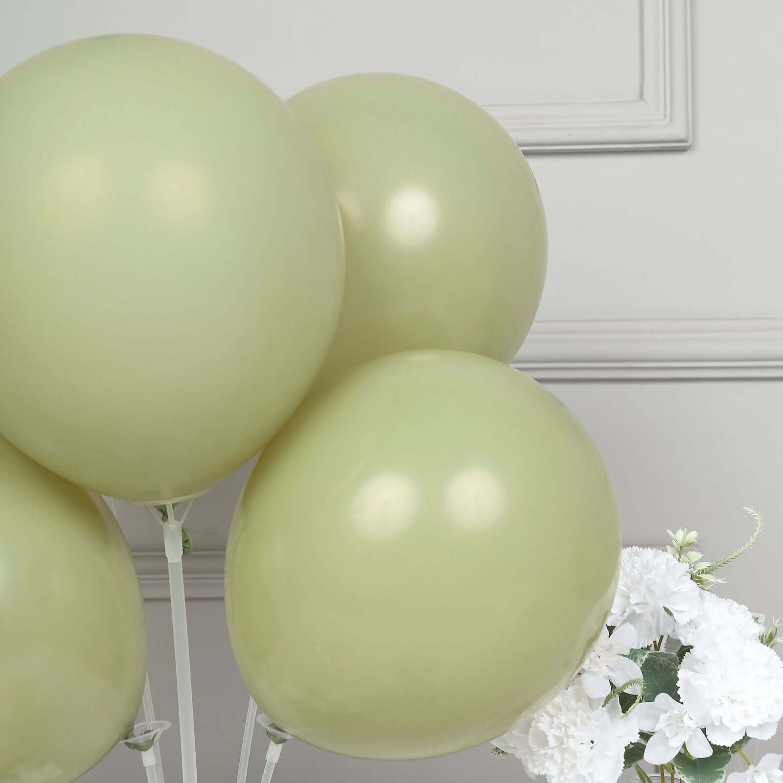 25 Pack 12 Matte Pastel Olive Green Helium Air Latex Party Balloons