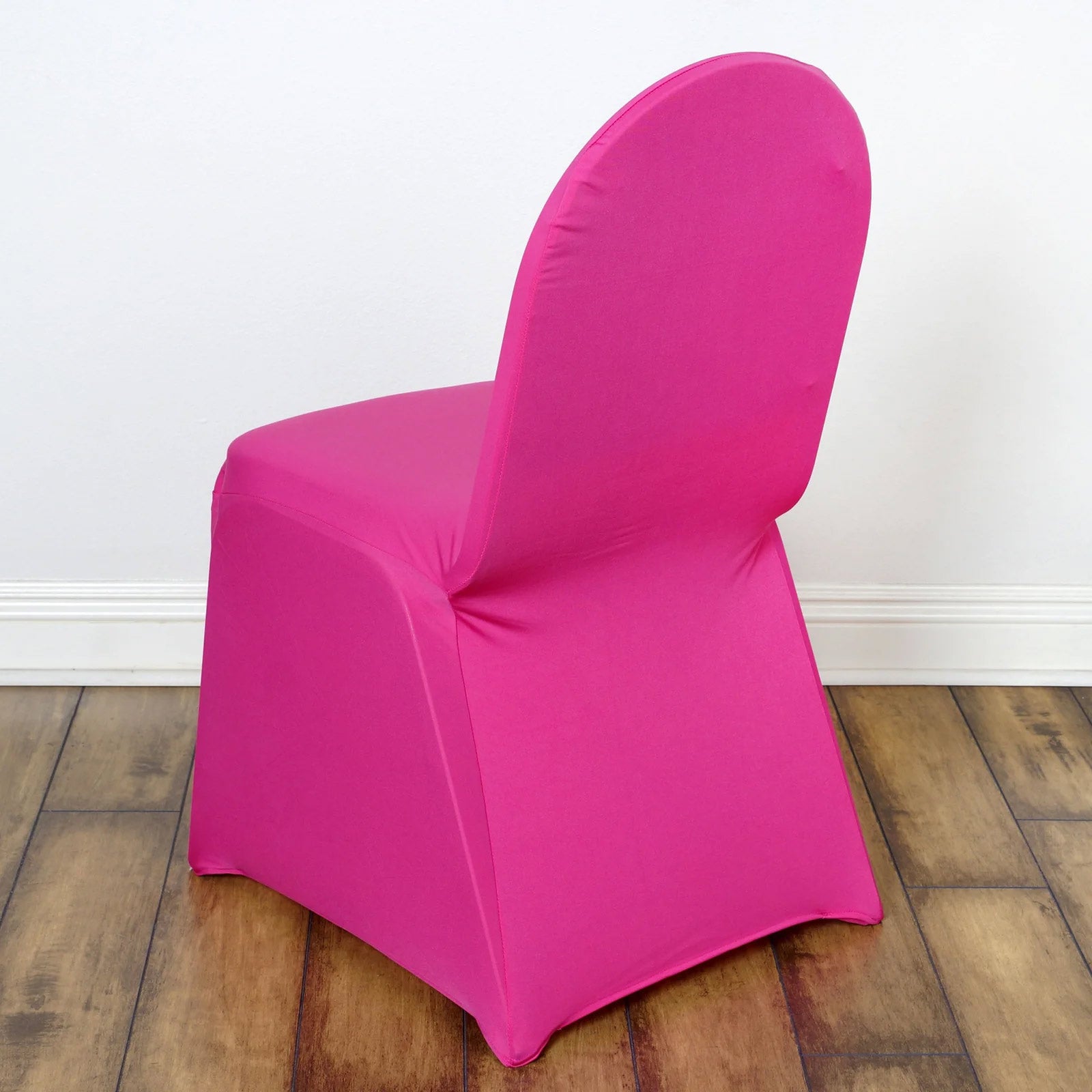 10 Pack Spandex Chair Covers for Banquet Chairs Fuchsia - Durable Reusable Stretch Slip-On Covers