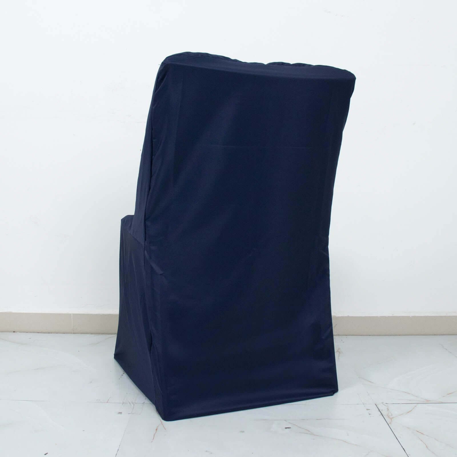 Polyester Chair Cover for Folding Lifetime Chairs Navy Blue - Reusable Durable Slip-On Cover