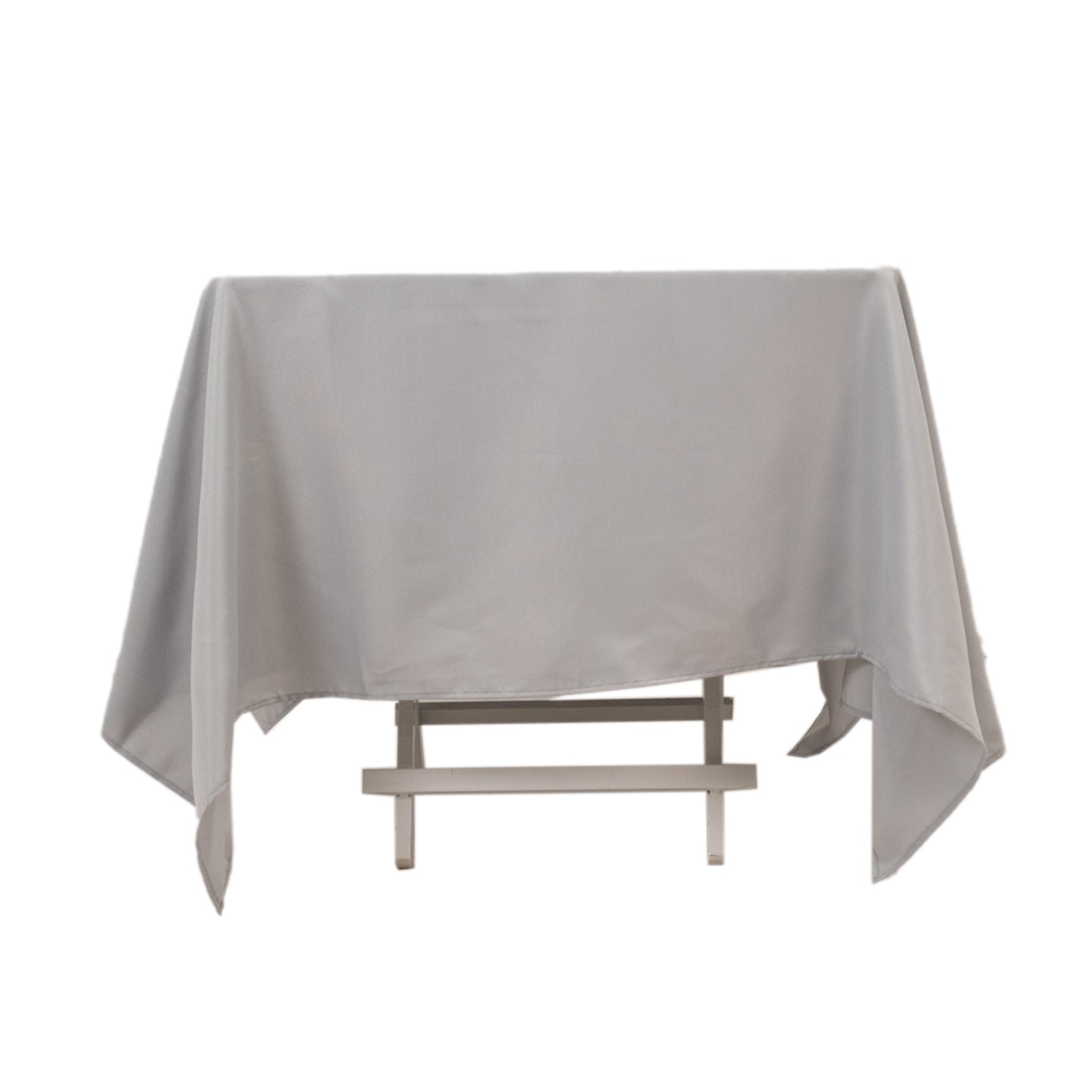 Premium Polyester Square Tablecloth 70x70 Silver 220GSM Wrinkle-Resistant Table Cover