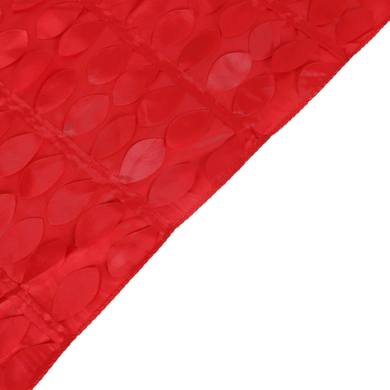 Taffeta 90x132 Rectangle Tablecloth Red | 3D Leaf Petal Design Seamless Table Cover