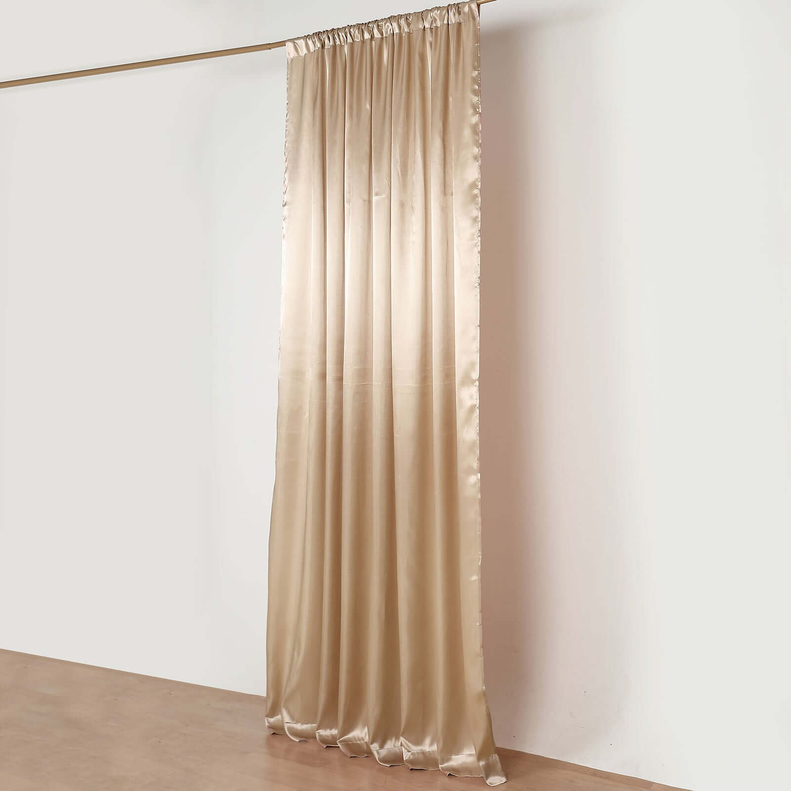 8ftx10ft Nude Satin Event Curtain Drapes, Backdrop Event Panel