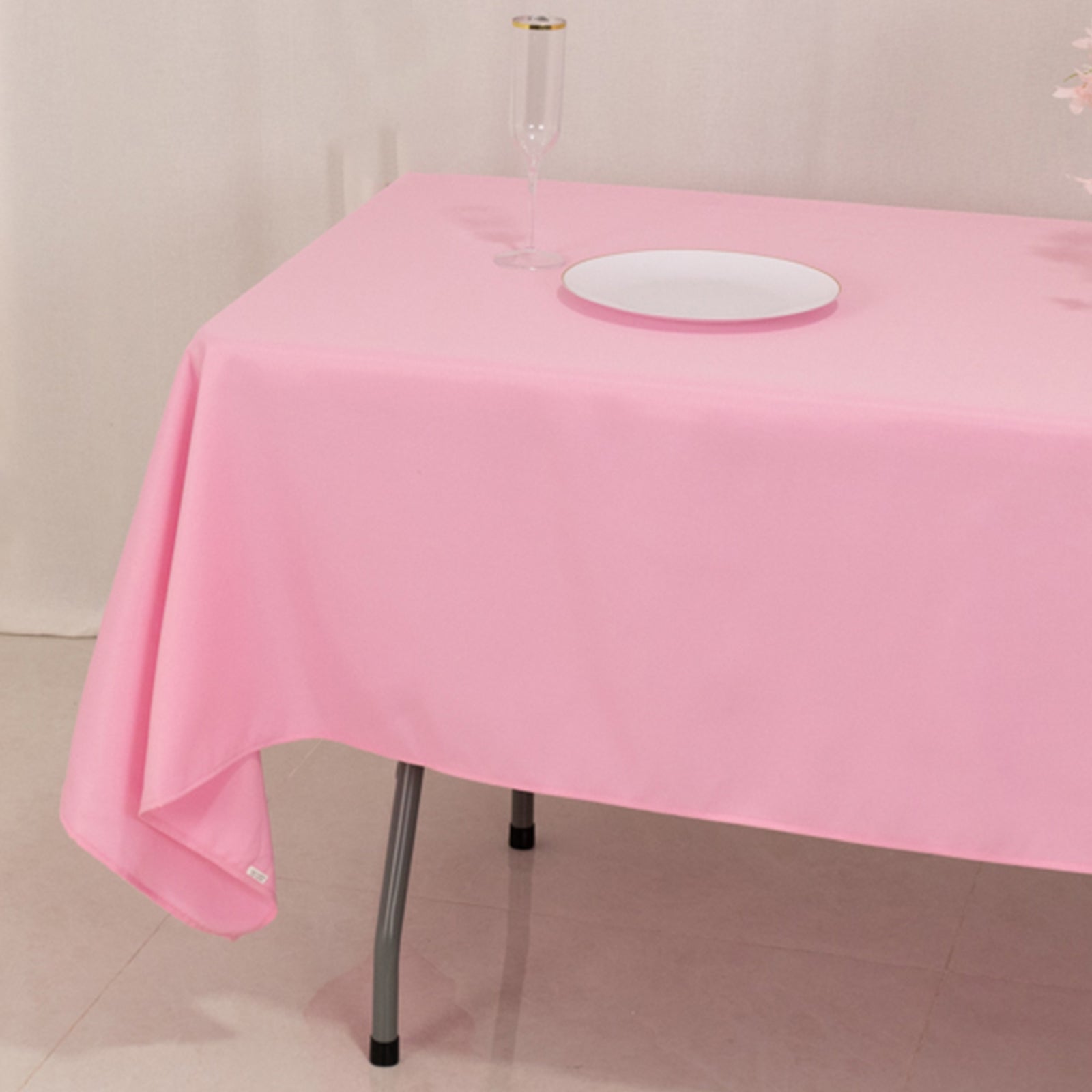 Premium Polyester 60x102 Rectangle Tablecloth Pink - Durable 220GSM Wrinkle-Resistant Table Cover