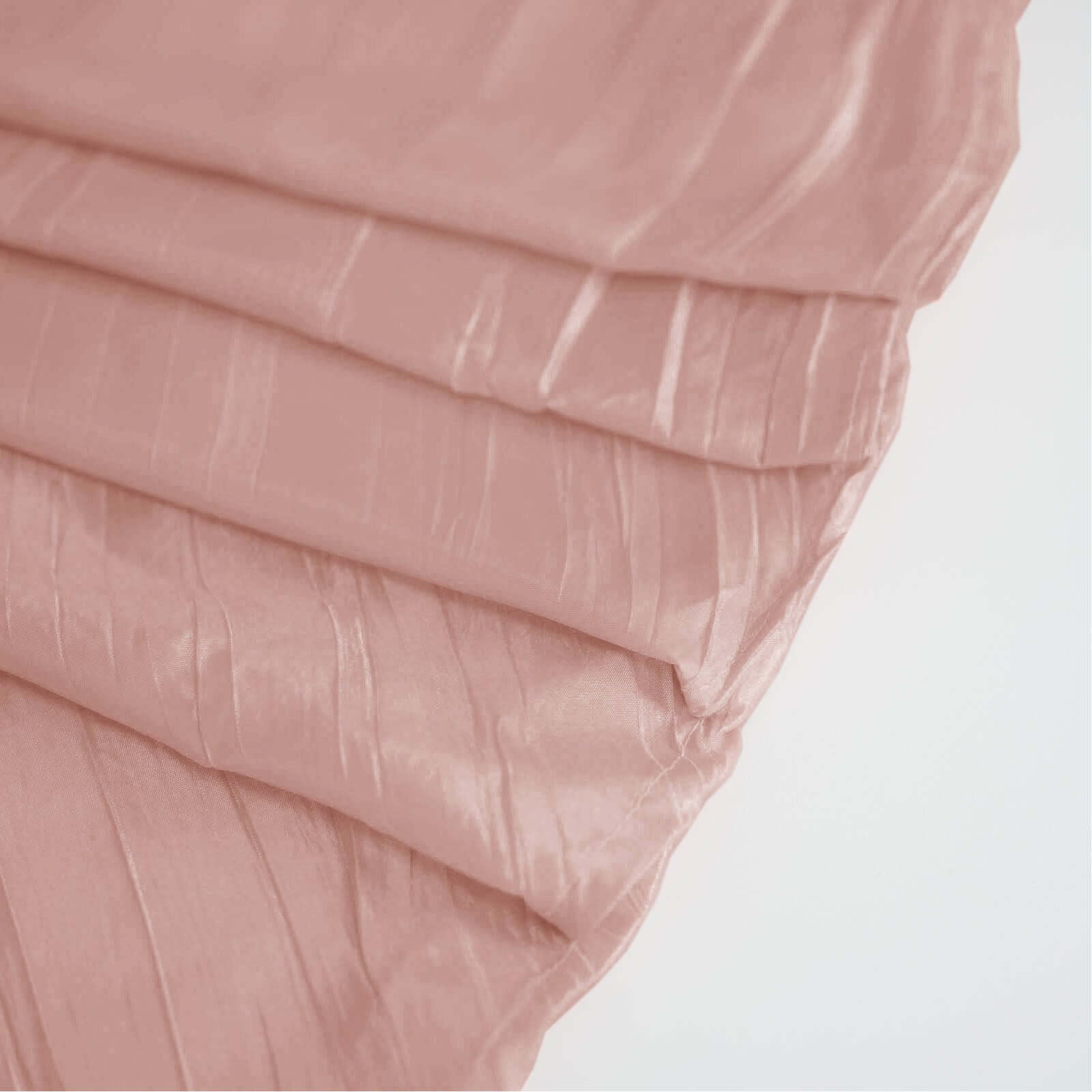 Taffeta 90x132 Rectangle Tablecloth Dusty Rose - Seamless Accordion Crinkle Table Cover