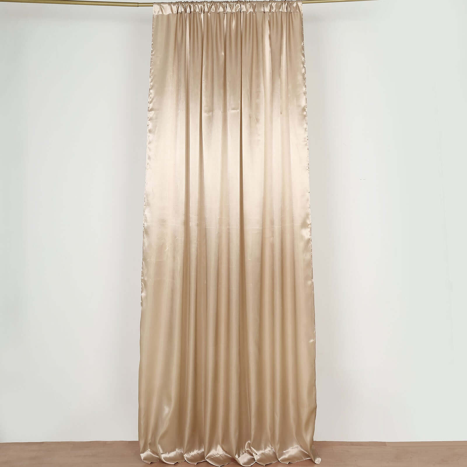 8ftx10ft Nude Satin Event Curtain Drapes, Backdrop Event Panel