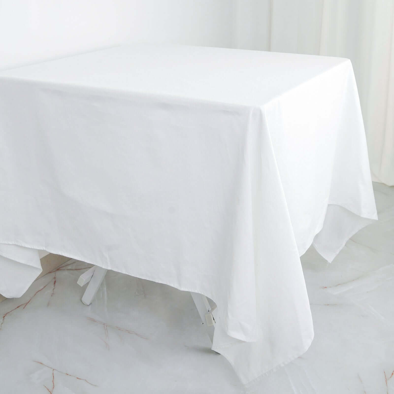 100% Cotton 70x70 Square Tablecloth White Linen - Sophisticated, Soft & Breathable Fabric Table Cover