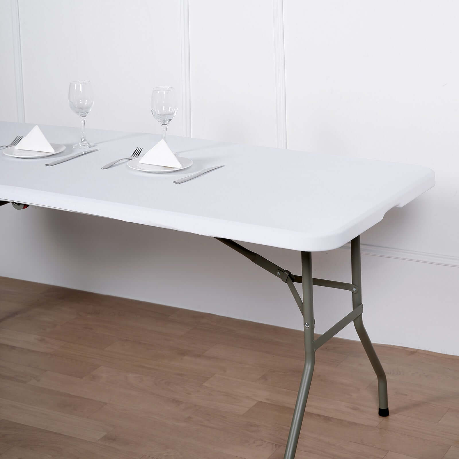 Stretch Spandex 72x30 Rectangle Tablecloth Top Cover White - Sleek & Durable Fitted Table Topper Cap