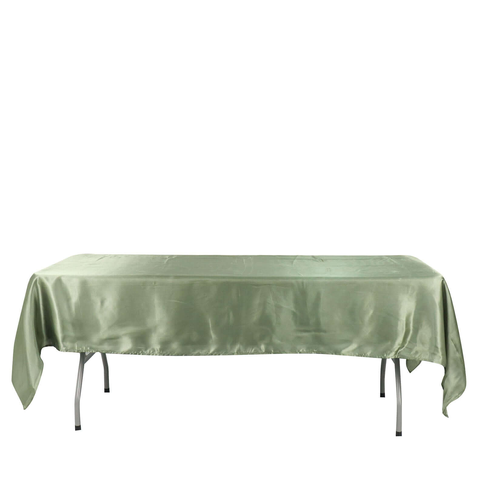 Satin Rectangular 60x102 Tablecloth Dusty Sage Green - Smooth and Lustrous Table Cover