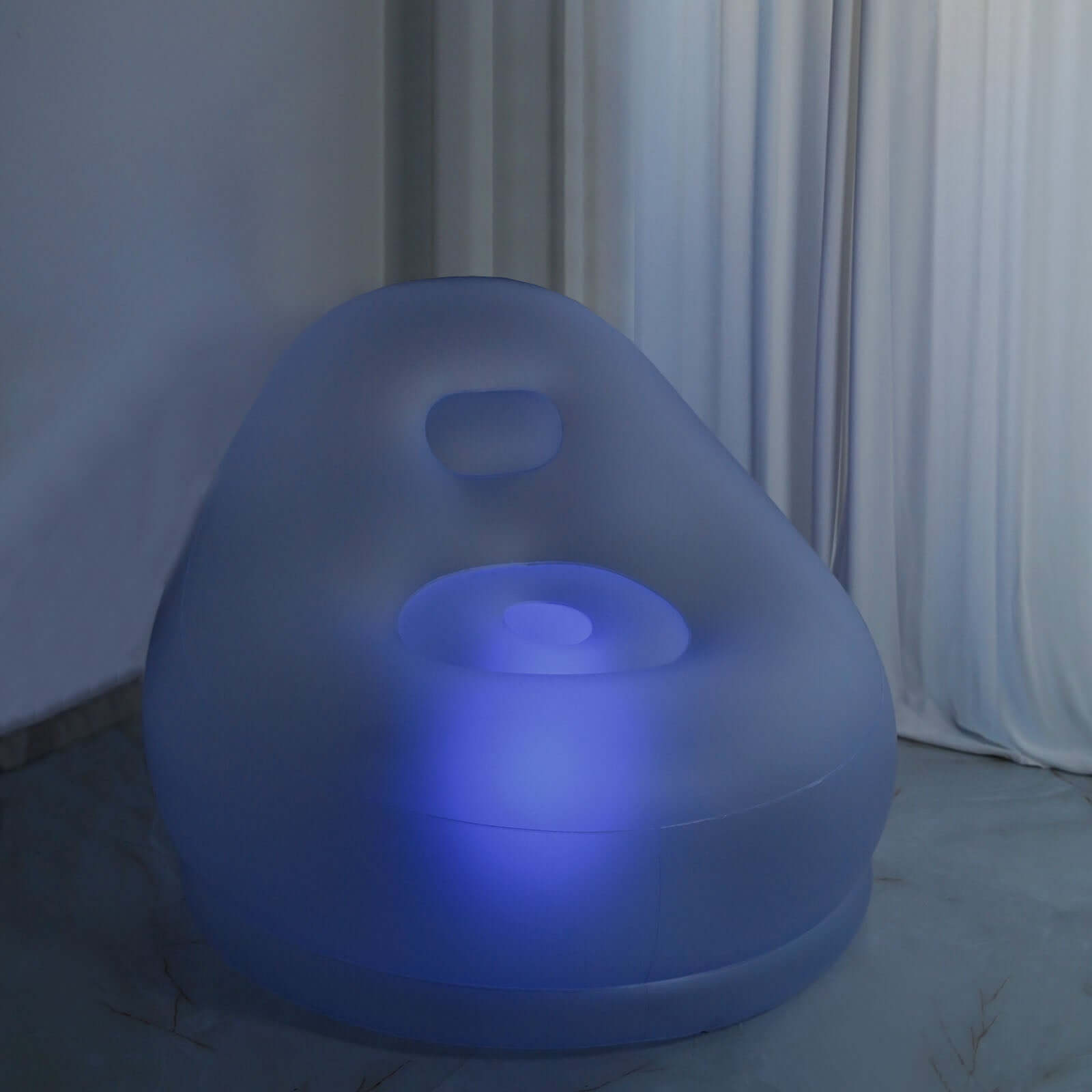 Color Changing LED Light Up Inflatable Sofa Chair, Waterproof Illuminated Remote Battery Operated Furniture