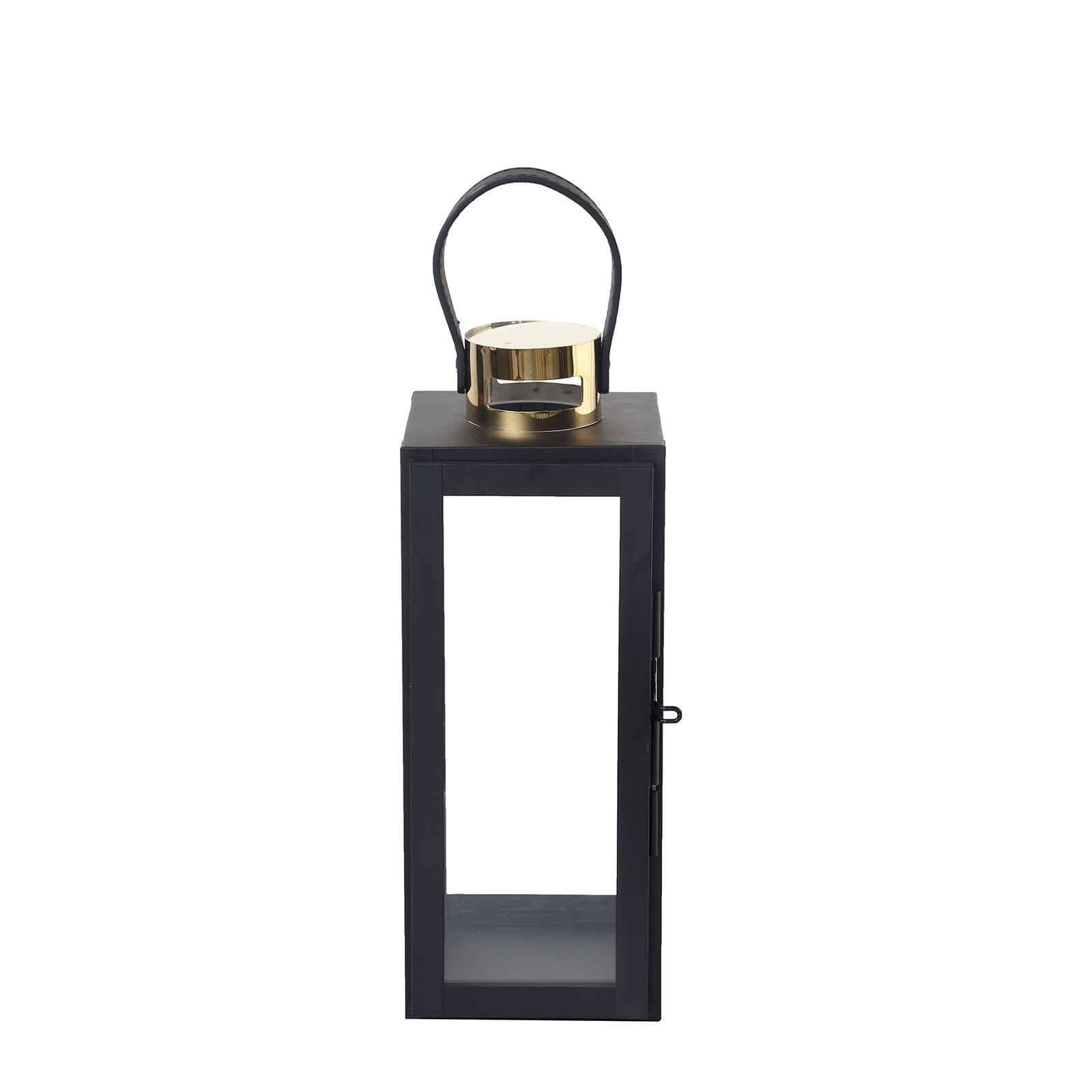 14 Black and Gold Top Stainless Steel Candle Lantern Centerpiece Outdoor Metal Patio Lantern