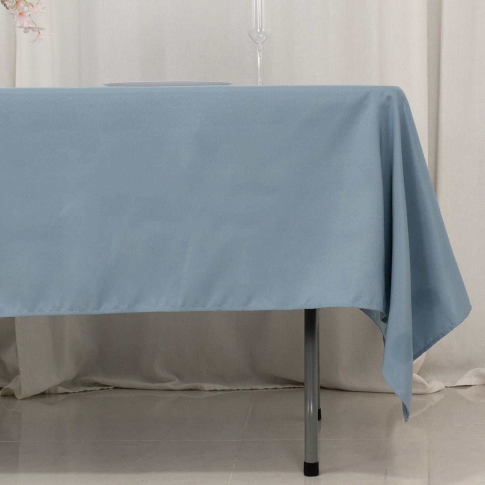 Premium Polyester 60x102 Rectangle Tablecloth Dusty Blue - Durable 220GSM Wrinkle-Resistant Table Cover
