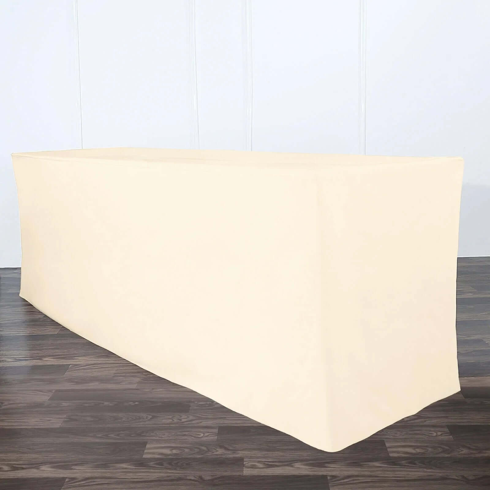 Fitted Polyester 96x30 Rectangle Tablecloth Beige - Durable and Easy to Maintain Table Cover