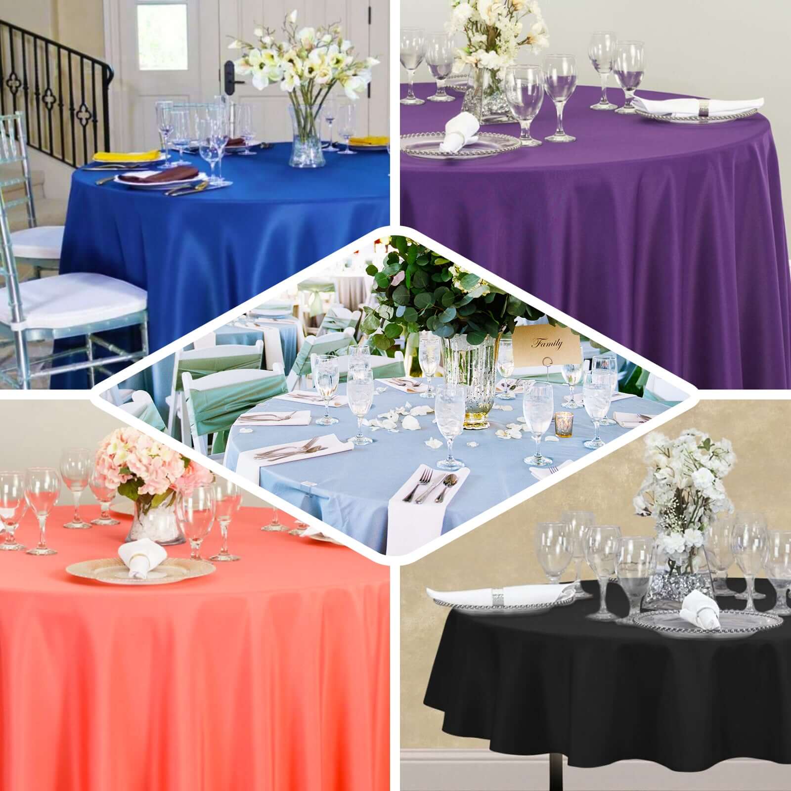 Premium Polyester 90 Round Tablecloth Silver - Stain and Wrinkle-Resistant Design with 220GSM Thickness Table Cover