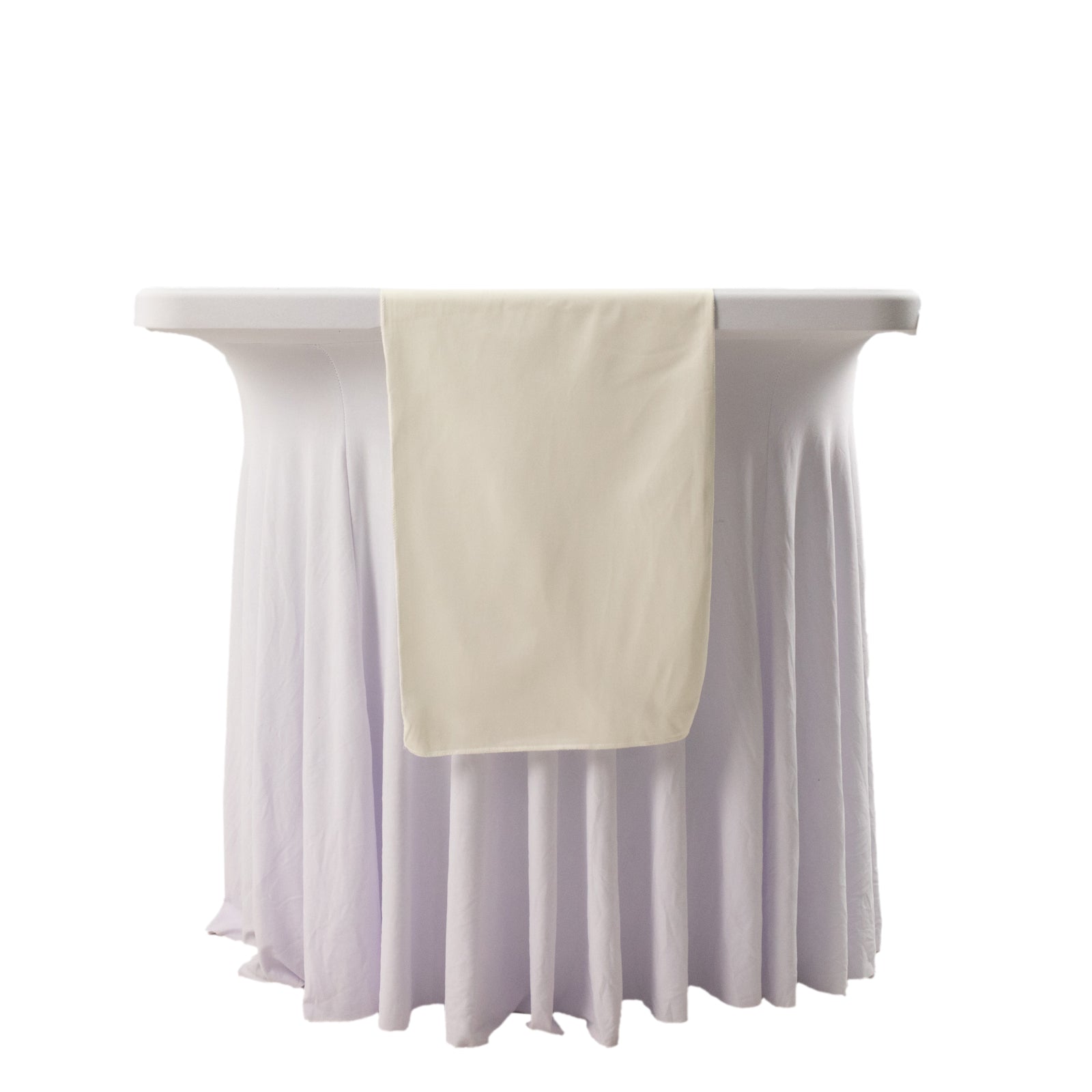 Premium Scuba Polyester 12x108 Table Runner Ivory - Wrinkle-Free Table Linen