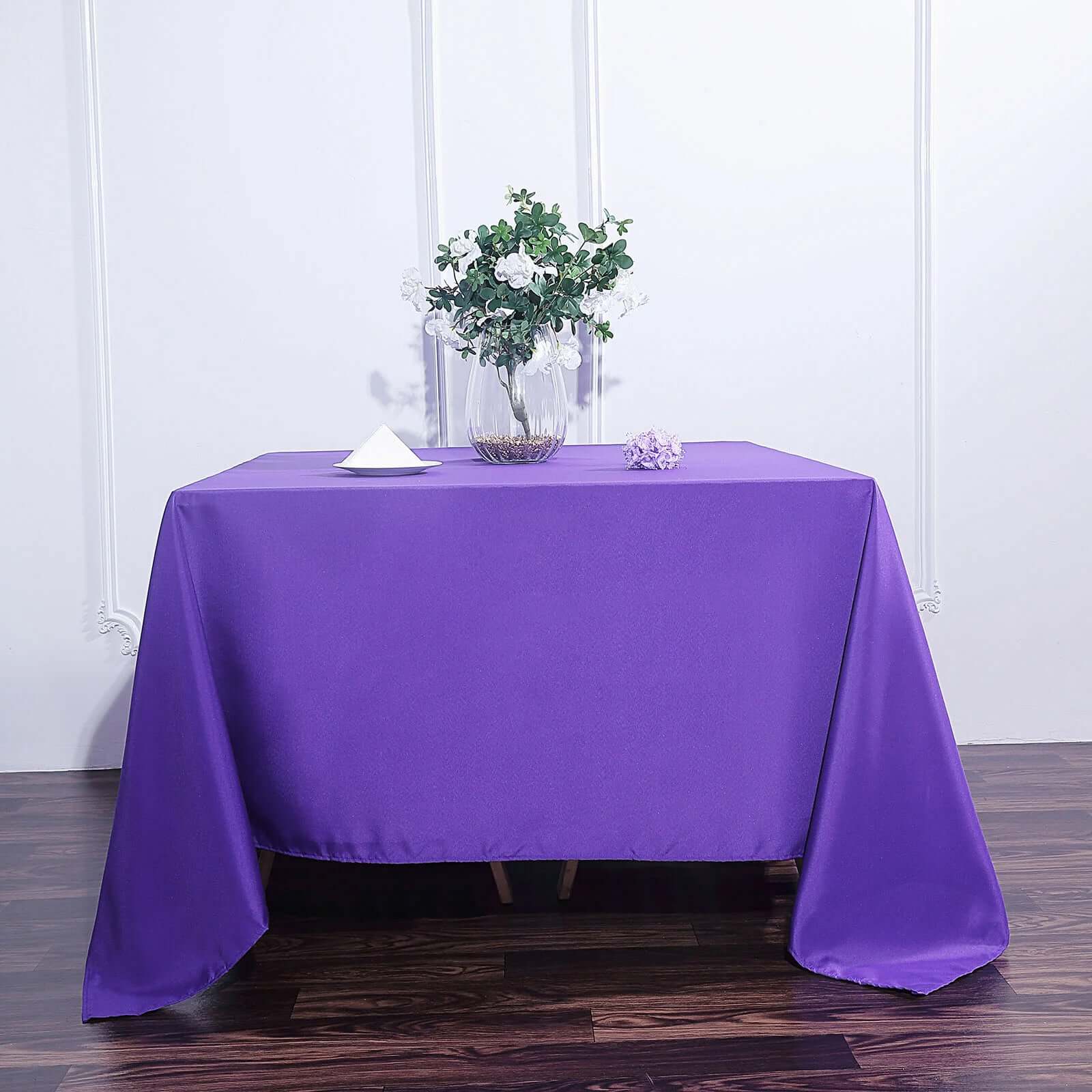 Polyester Square 90x90 Tablecloth Purple - Wrinkle-Resistant & Durable Table Cover