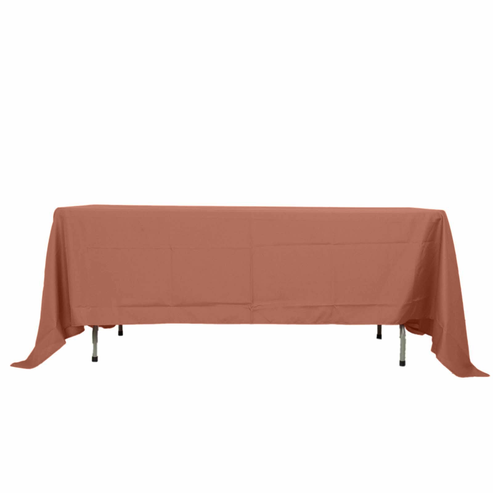 Polyester 72x120 Rectangle Tablecloth Terracotta (Rust) - Durable and Stylish Table Cover