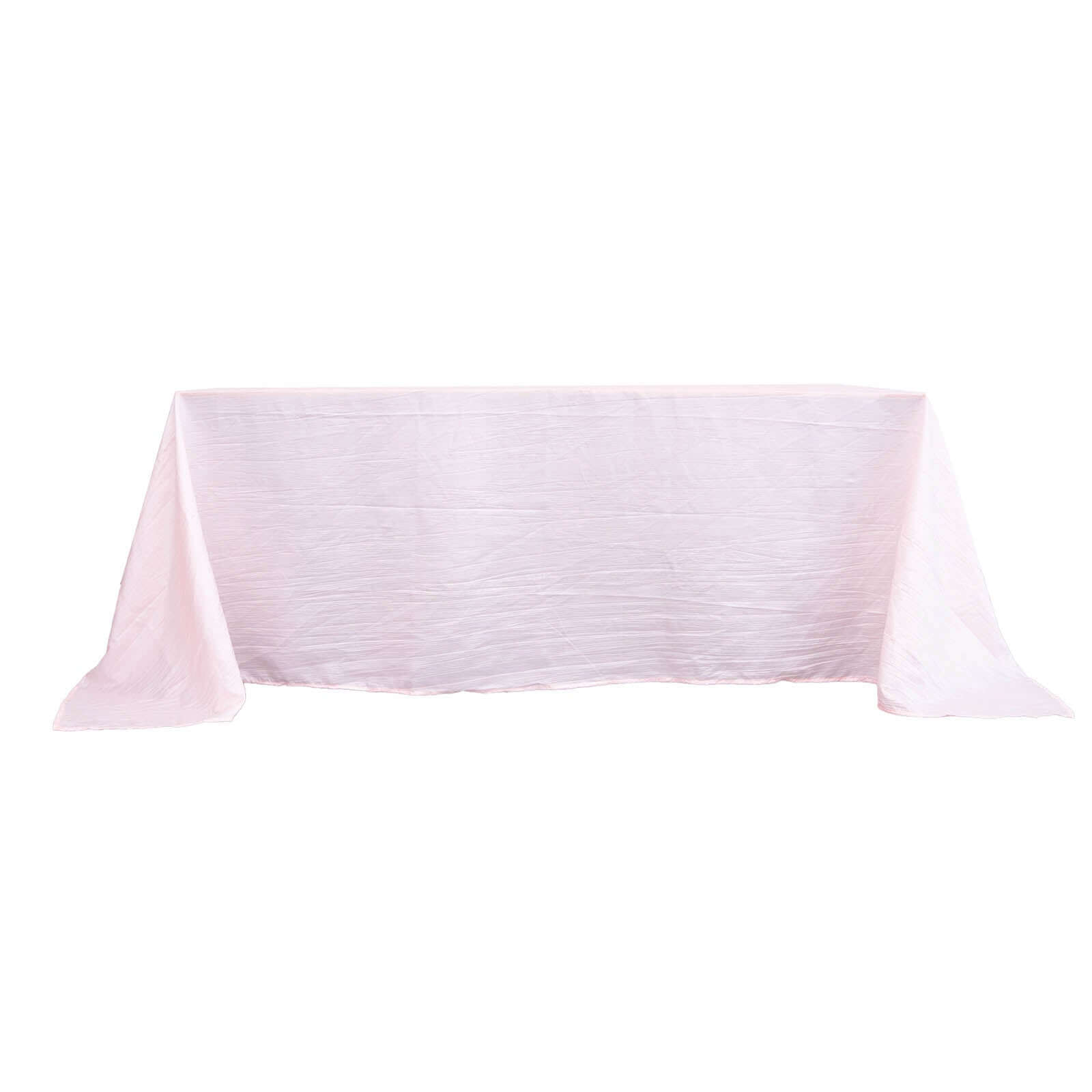 Taffeta 90x132 Rectangle Tablecloth Blush - Seamless Accordion Crinkle Table Cover