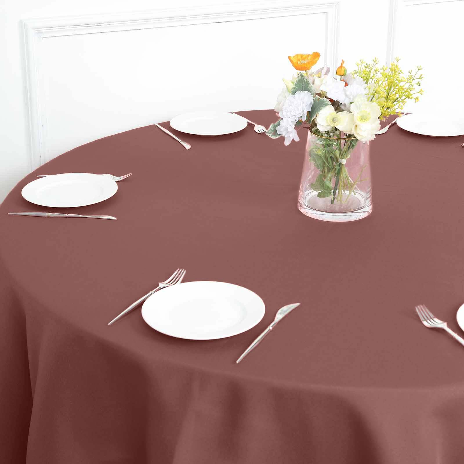 Cinnamon Rose Polyester Square Tablecloth 70x70