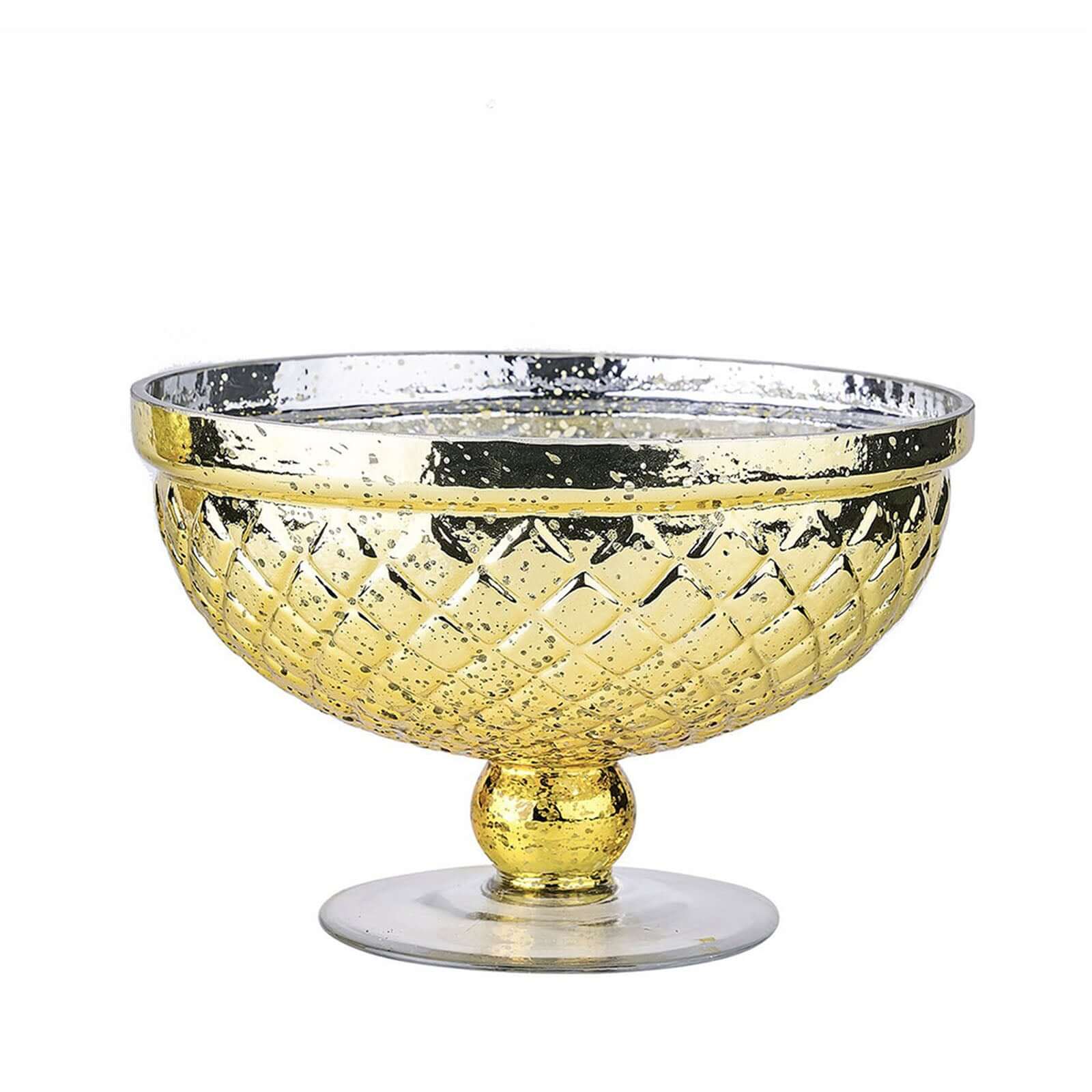 Mercury Glass Pedestal Bowl Vase Compote Style Gold - Sophisticated Floral Table Decor for Events 8