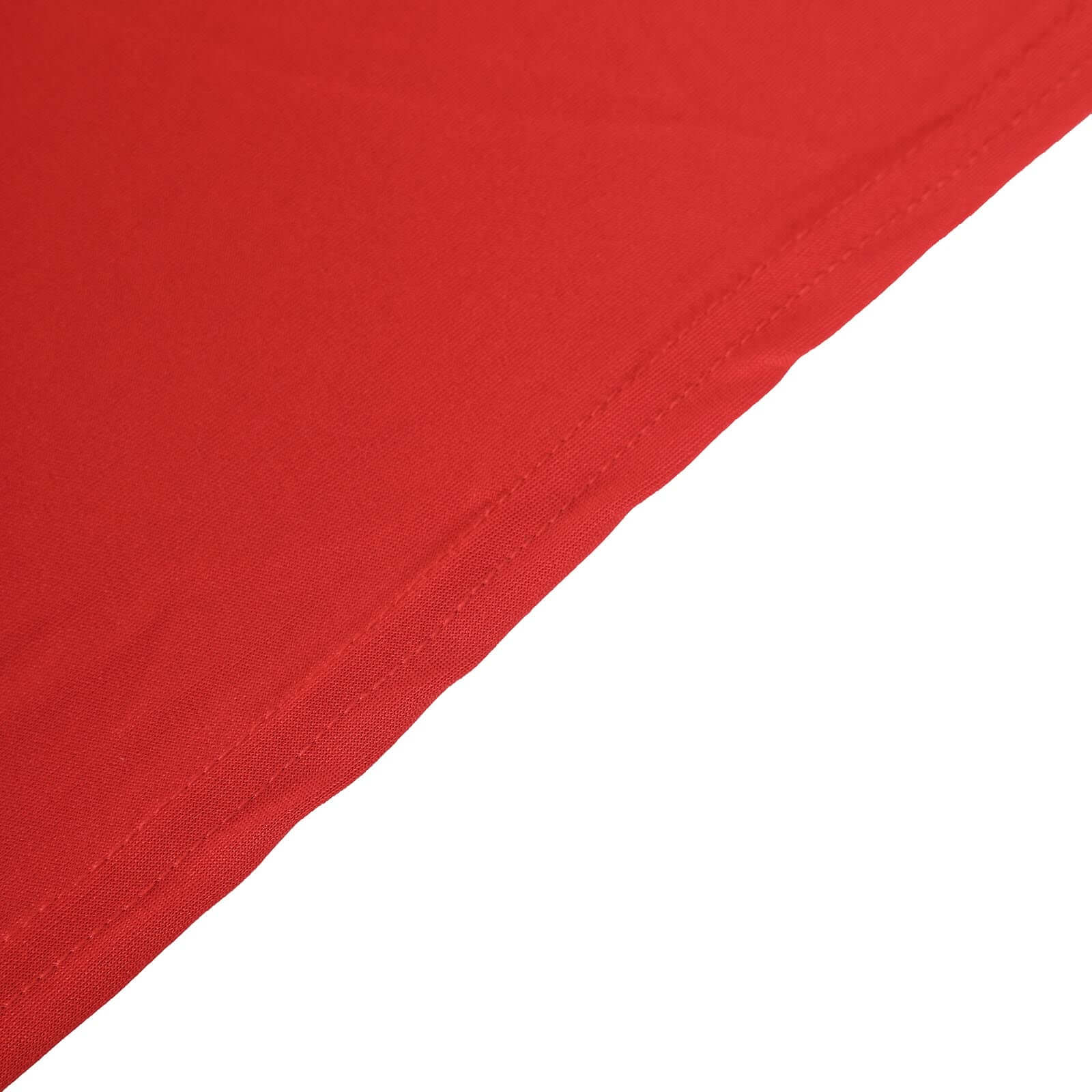 Stretch Spandex 96x30 Rectangle Table Cover Red with Curved Open Back Design Tailored Professional Look