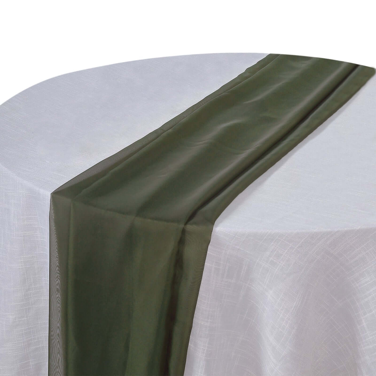 Premium Chiffon 6ft Table Runner Olive Green - Flowy & Lightweight Table Decor