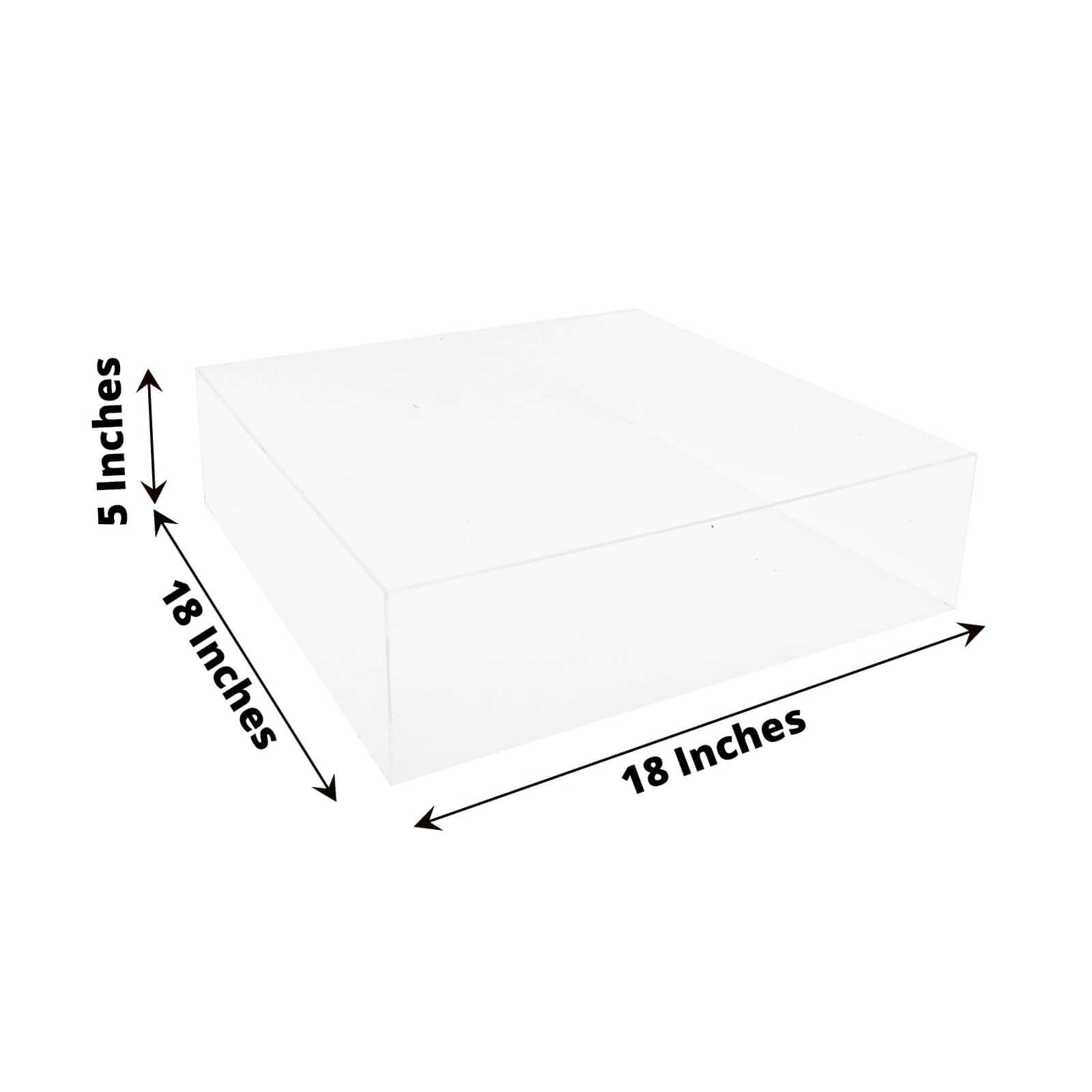 Acrylic Cake Box Stand Pedestal Riser Transparent Clear - Decorative Display for Weddings 18x18