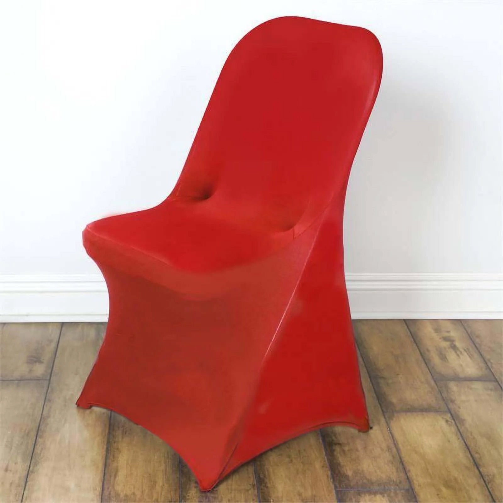 10 Pack Stretch Spandex Chair Covers Red for Folding Chairs - Durable 160GSM Fitted Slipcovers