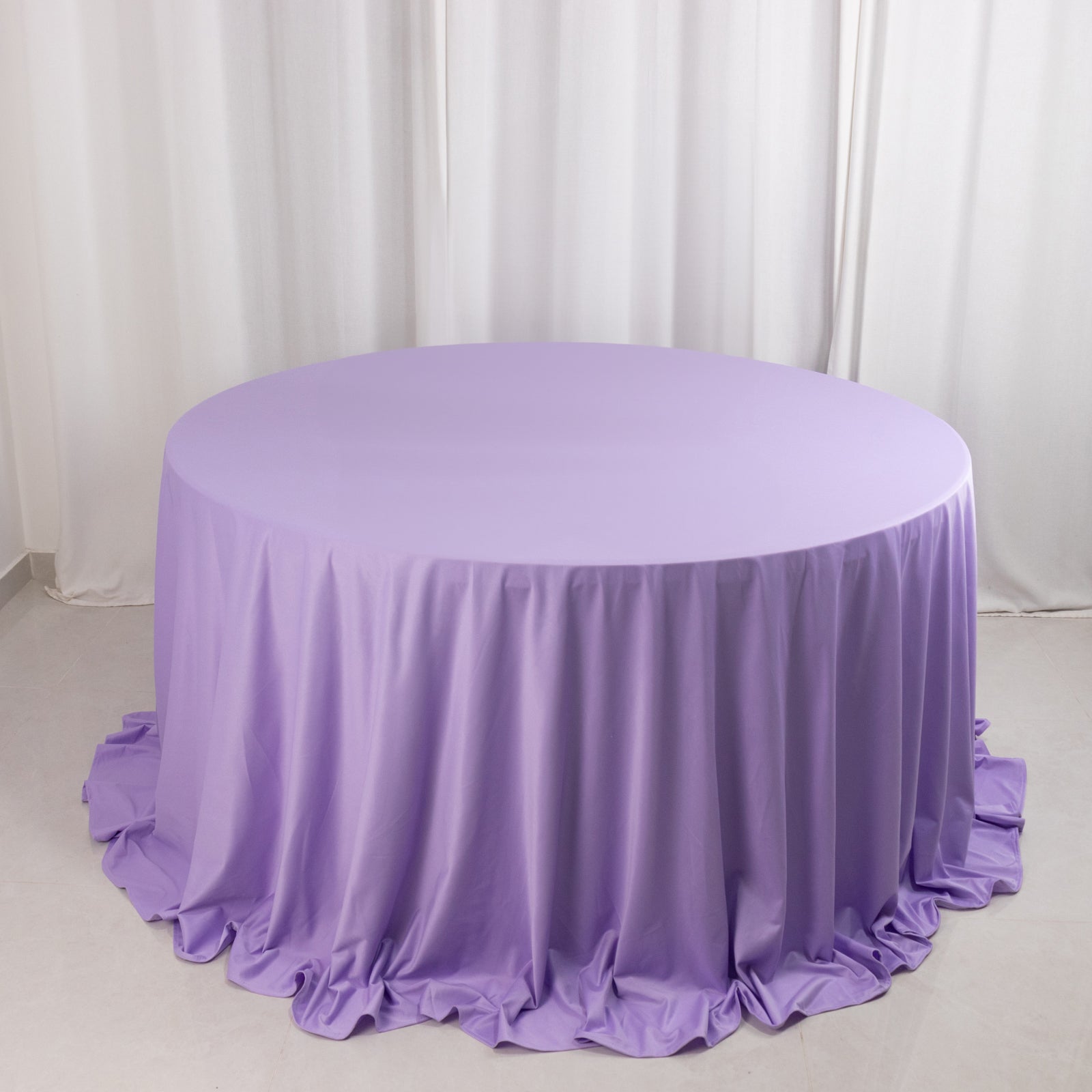 Premium Scuba Round 132 Tablecloth Lavender Lilac - Wrinkle Free & Stain Resistant Seamless Table Cover