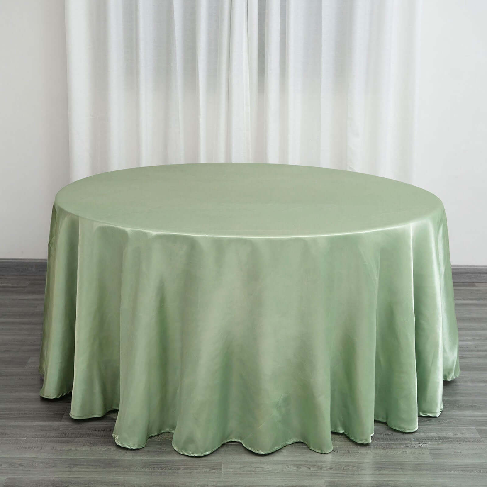 Satin 120 Round Tablecloth Sage Green - Stylish Seamless Table Cover