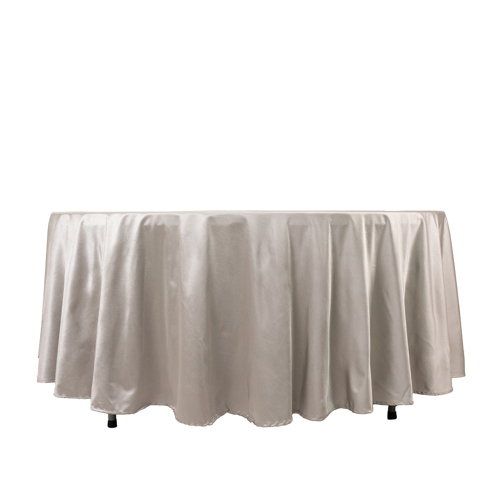 Premium Scuba Round 108 Tablecloth Shimmering Silver - Wrinkle Free & Stain Resistant Table Cover