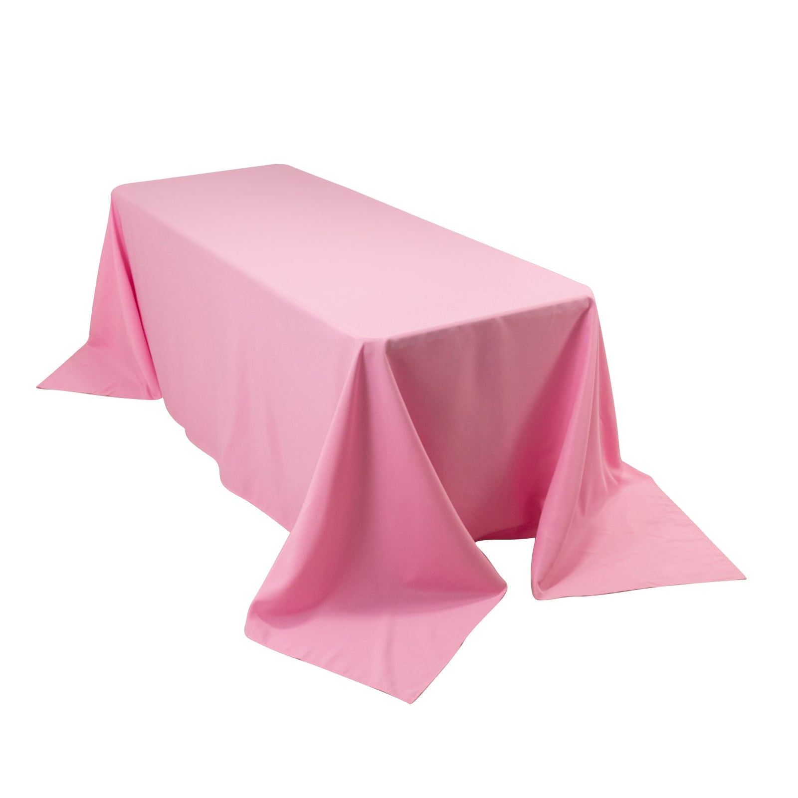 Premium Polyester 90x132 Rectangle Tablecloth Pink - Seamless 220GSM Stain-Resistant Table Cover