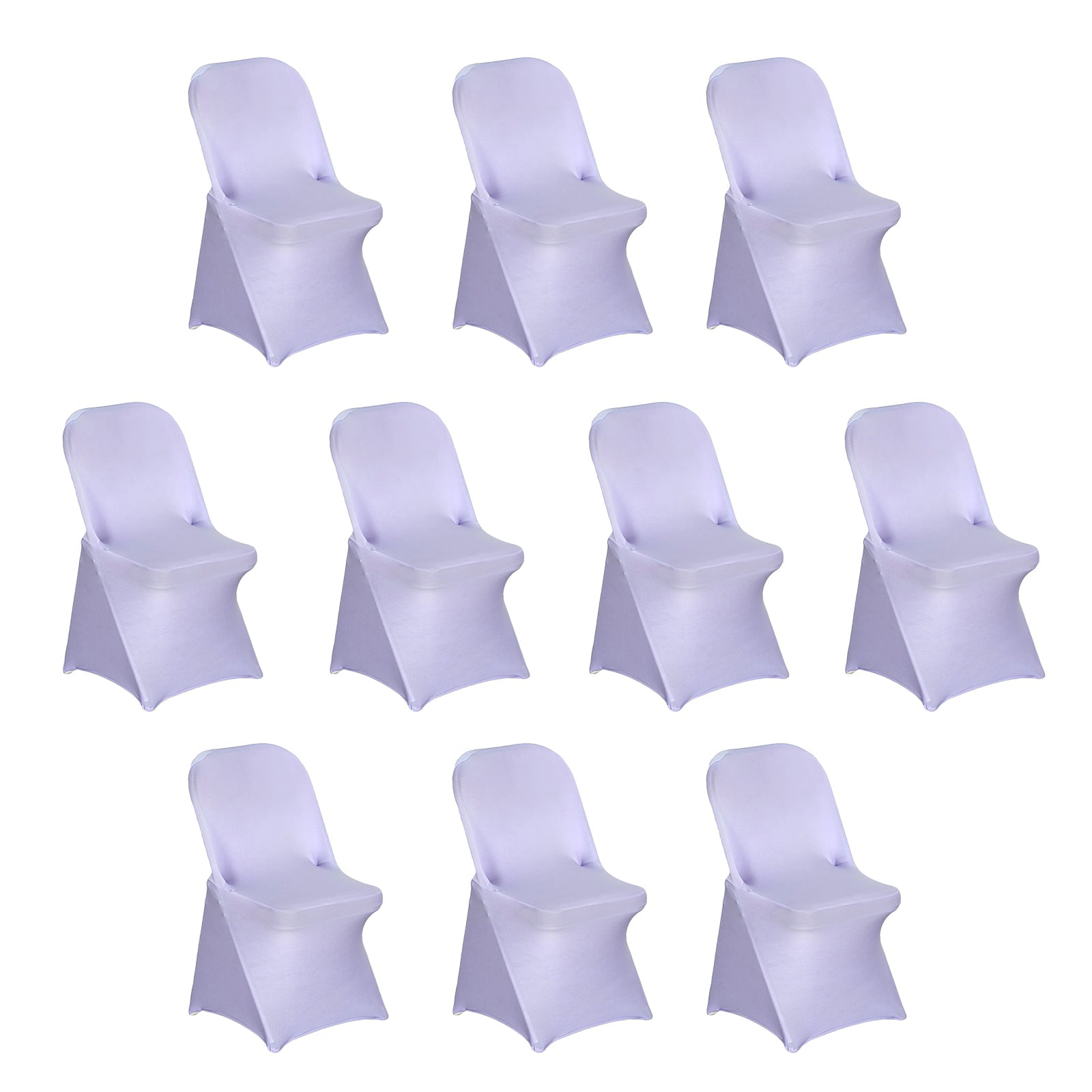 10 Pack Stretch Spandex Chair Covers Lavender Lilac for Folding Chairs - Durable 160GSM Fitted Slipcovers