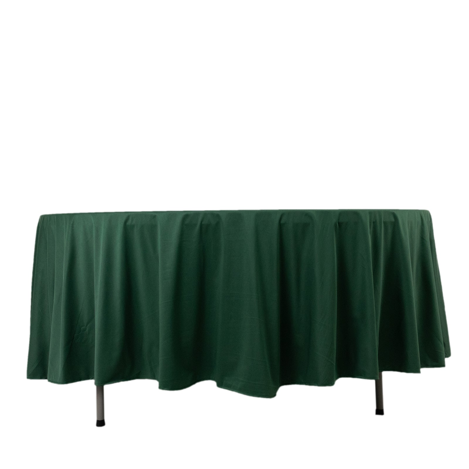 Premium Scuba Round 108 Tablecloth Hunter Emerald Green - Wrinkle Free & Stain Resistant Table Cover