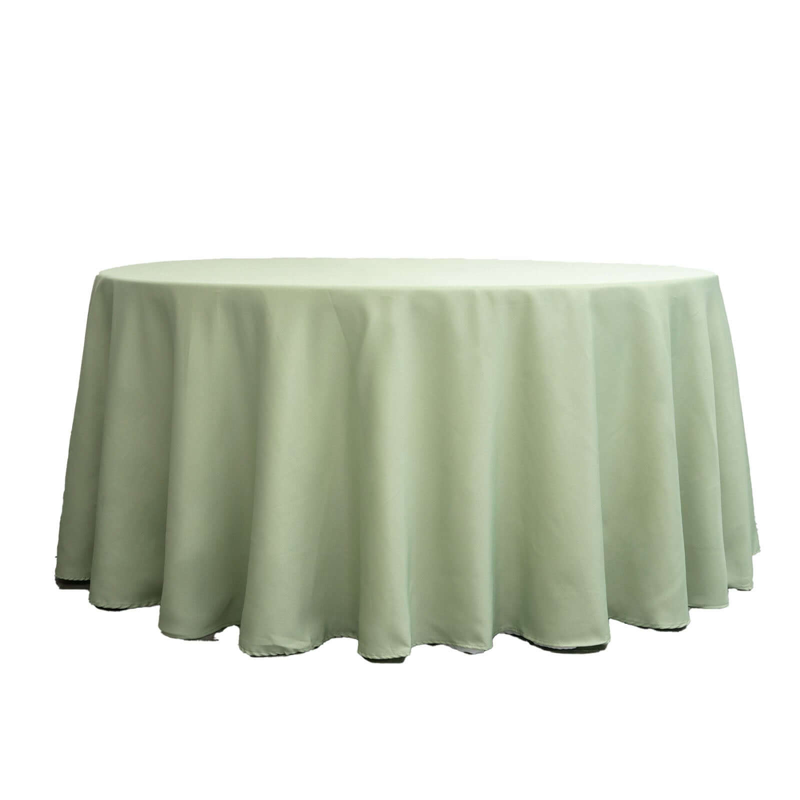 Polyester 120 Round Tablecloth Sage Green - Seamless Wrinkle-Resistant Table Cover