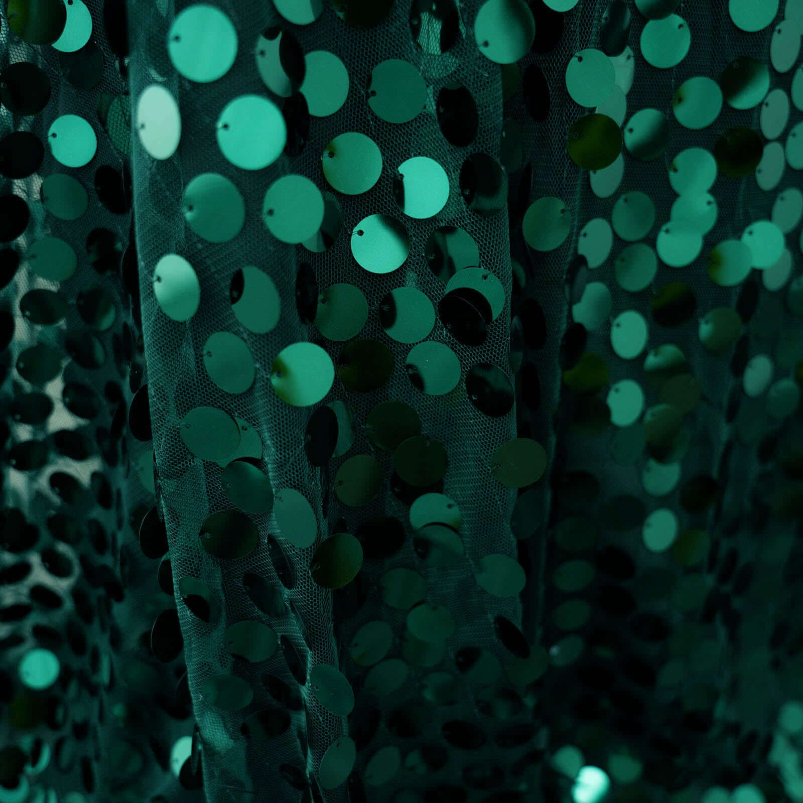 Sequin 60x102 Rectangle Tablecloth Hunter Emerald Green - Big Payette Design for Modern Gatherings